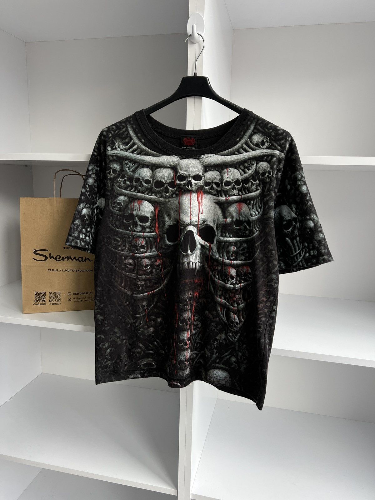 Band Tees × Vintage Vintage Spiral Y2k Skull Ed Hardy Style tee Size US XL / EU 56 / 4 - 6 Thumbnail