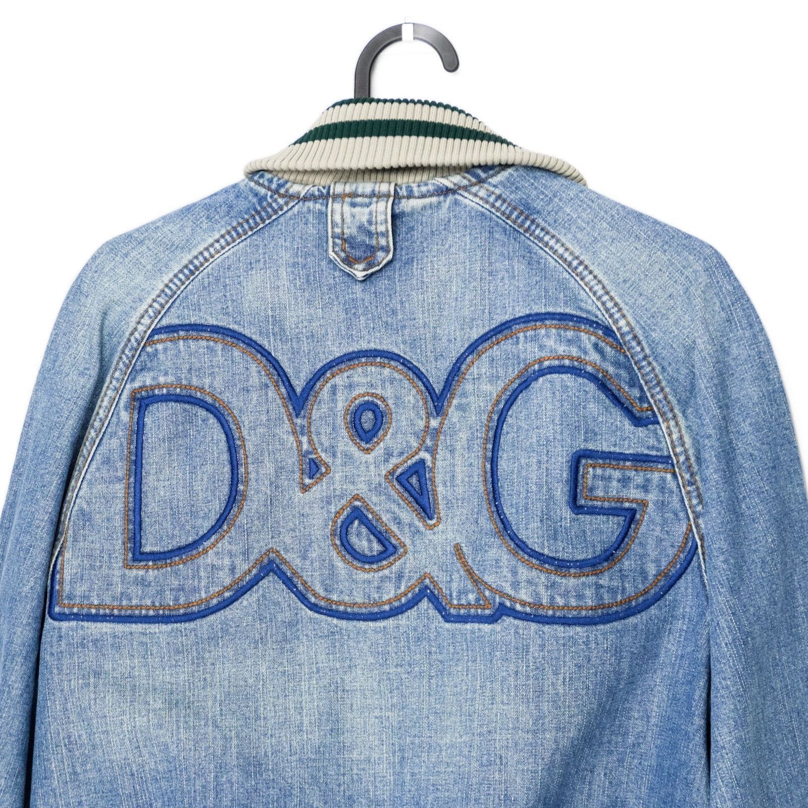 Dolce Gabbana SS2005 DG Logo Light Blue Denim Bomber Jacket