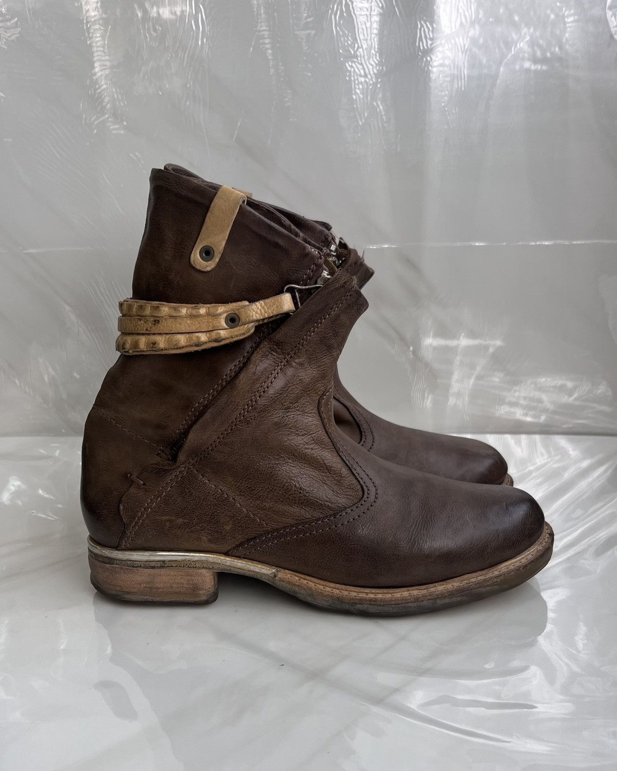 A.S.98 As 98 Airstep Zipper Boho Biker brown distressed boot Size US 8 / IT 38 - 4 Thumbnail