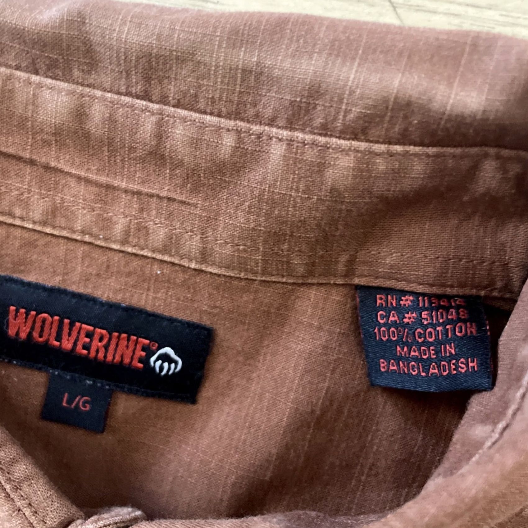 Rusty VINTAGE Wolverine Button-Up Western Shirt Men L Rust Brown Outdoor Y2k Streetwear L Size US L / EU 52-54 / 3 - 7 Thumbnail