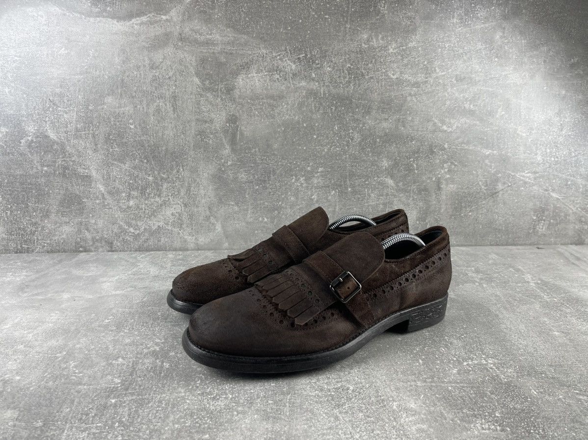 MoMA MOMA Pantofola Uomo Saturnia Brown Suede Monk Strap Loafers Size US 7 / EU 40 - 1 Thumbnail