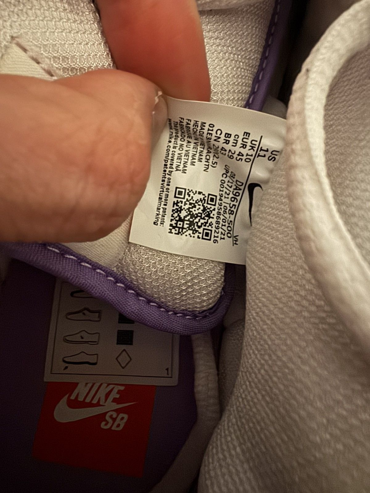 Nike Nike SB Dunk Unbleached Dunk Lilac Pack Size US 11.5 / EU 44-45 - 5 Thumbnail