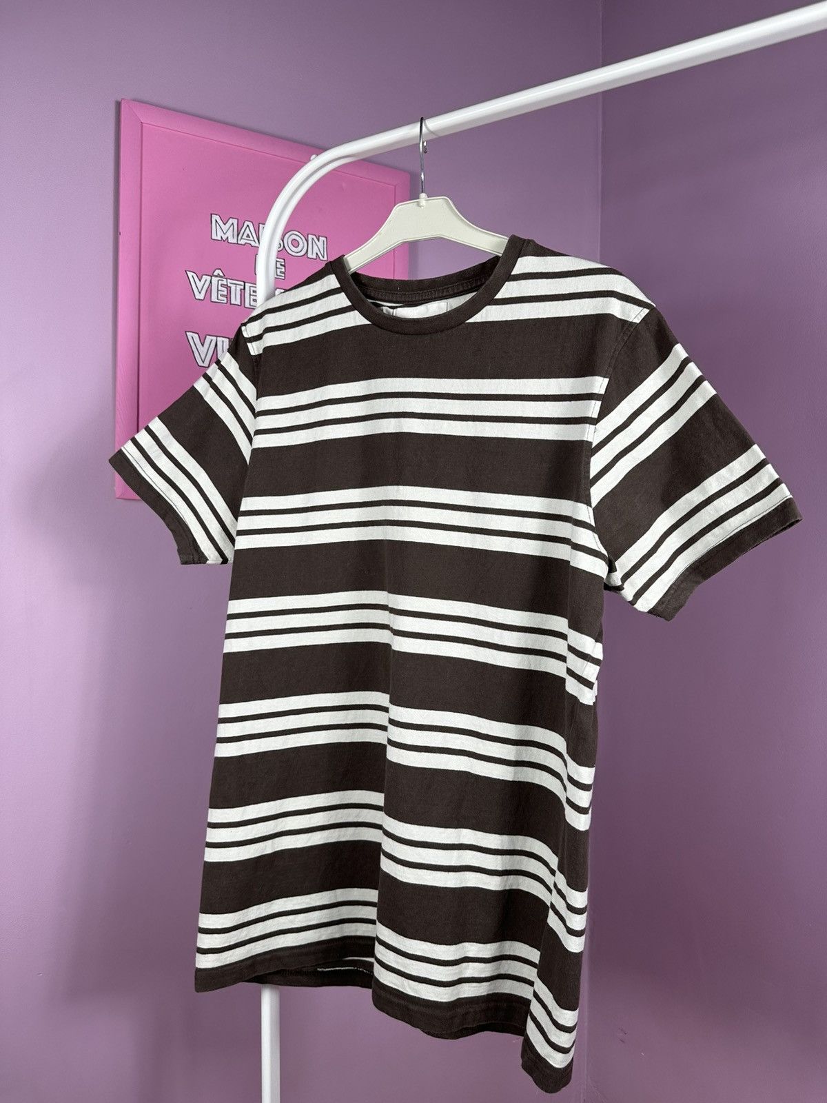 Folk Folk Stripped T Shirt Classic Tee Brown Cotton Short Sleeve Size US M / EU 48-50 / 2 - 4 Thumbnail
