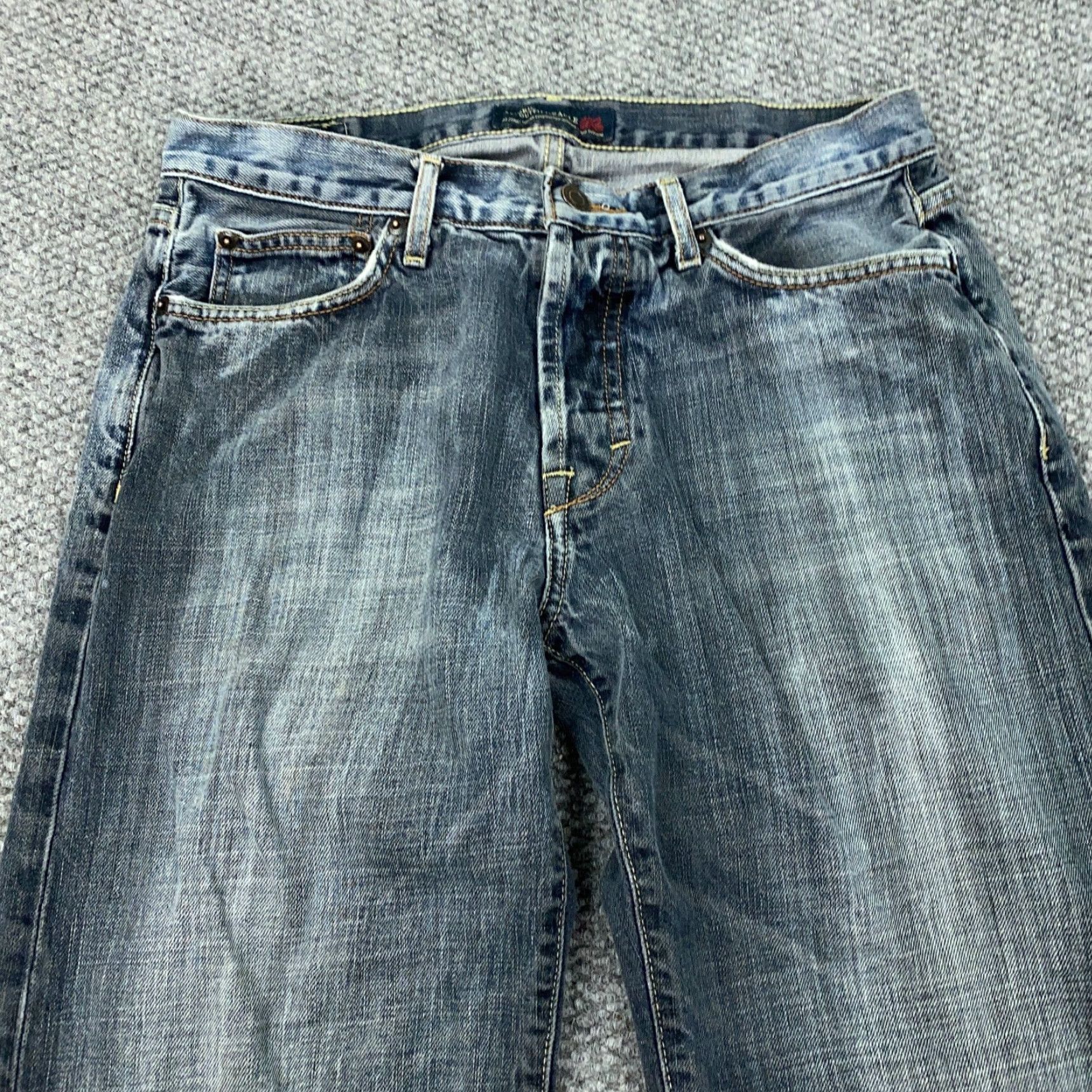 American Eagle Outfitters VINTAGE American Eagle Men's Jeans 30 Waist Medium Wash Baggy Distressed 90s Grunge Casual Size US 30 / EU 46 - 2 Thumbnail