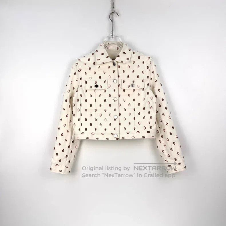 Hermes Hermes White pig nose logo denim cotton jacket Size XS / US 0-2 / IT 36-38 - 3 Thumbnail