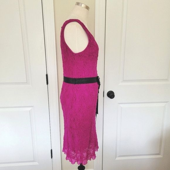 Yoana Baraschi Sleeveless Embroidered Belted Chiffon Dress