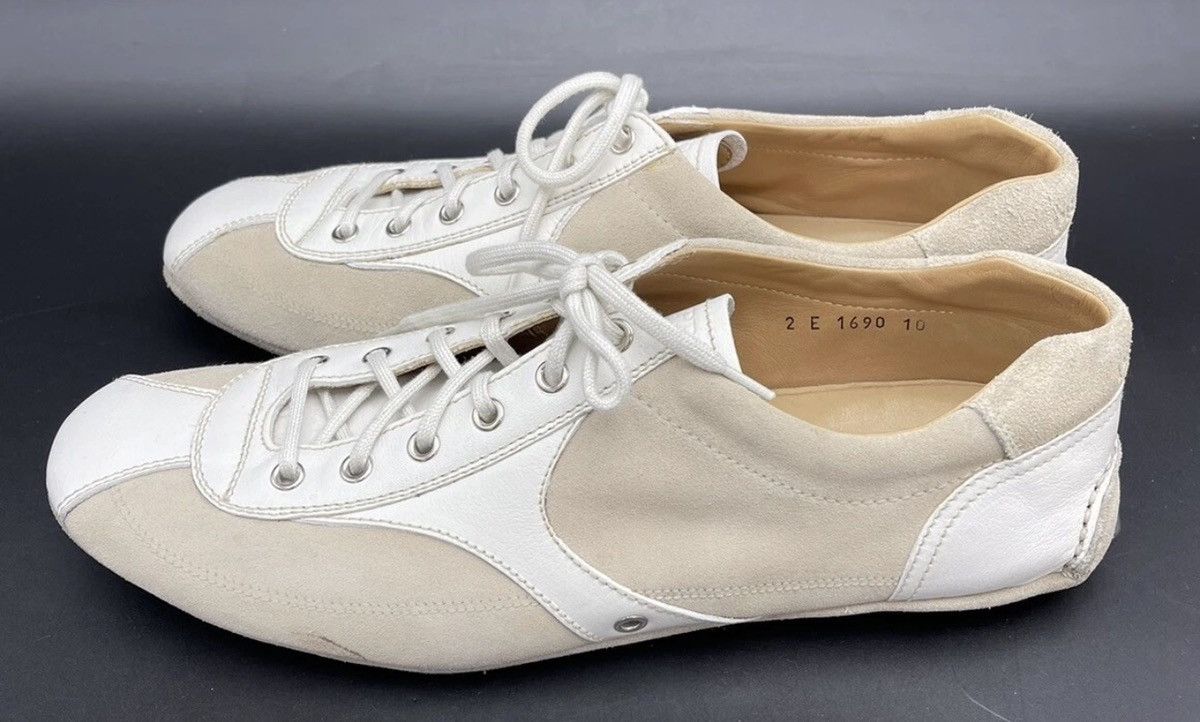 Prada Prada White & Cream Suede Leather Driving Sneakers Size 10 Size US 10 / EU 43 - 3 Thumbnail