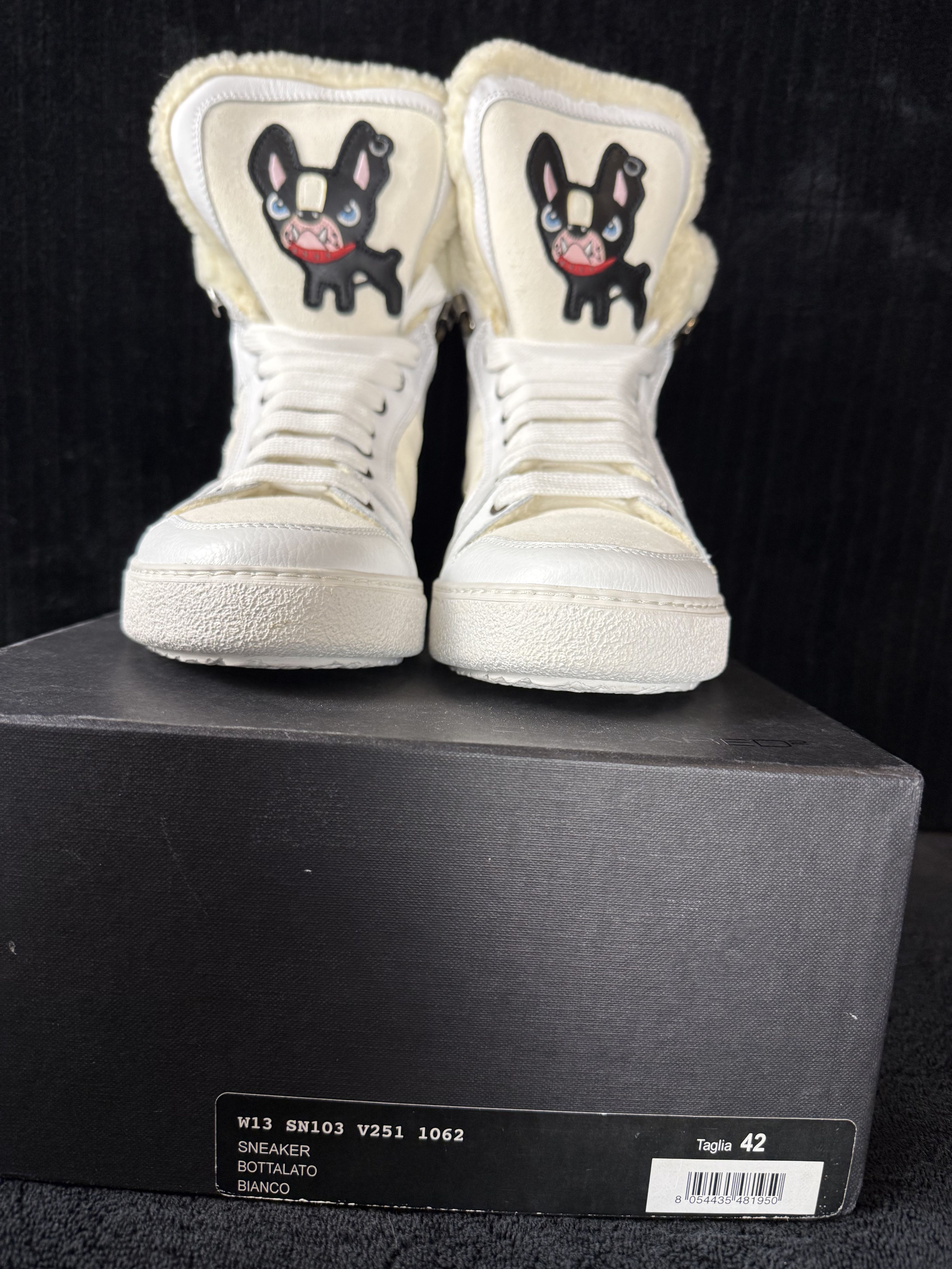 Dsquared2 Dsquared Sherling Hightop Dog Patch White/Cream Size US 9 / EU 42 - 3 Thumbnail