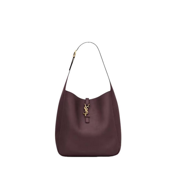 SAINT LAURENT Le 5 A 7 Supple Large $3100 Brown Grained Leat