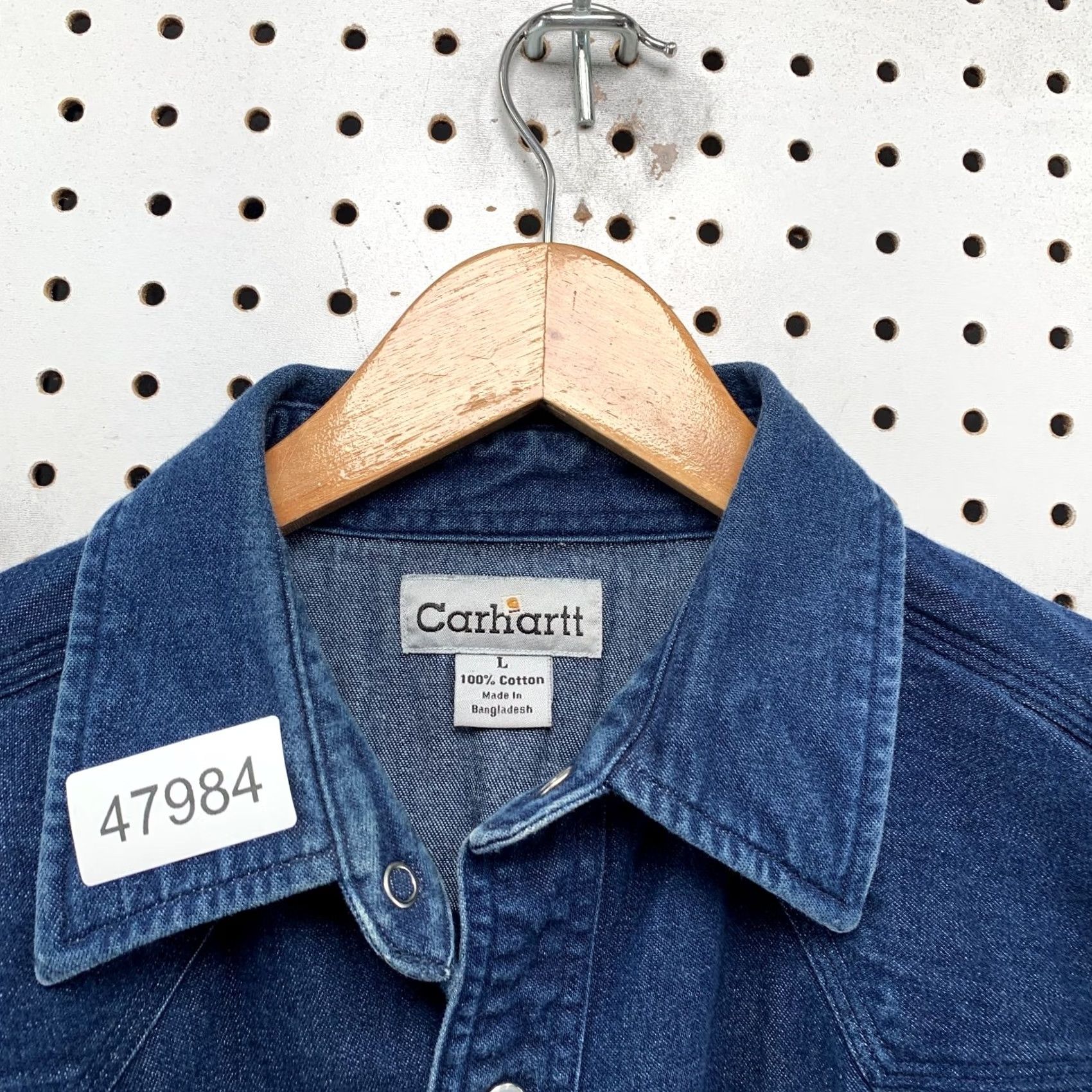 Carhartt Carhartt Denim Snap Shirt Mens L Blue Long Sleeve Cotton Workwear Size US L / EU 52-54 / 3 - 3 Thumbnail