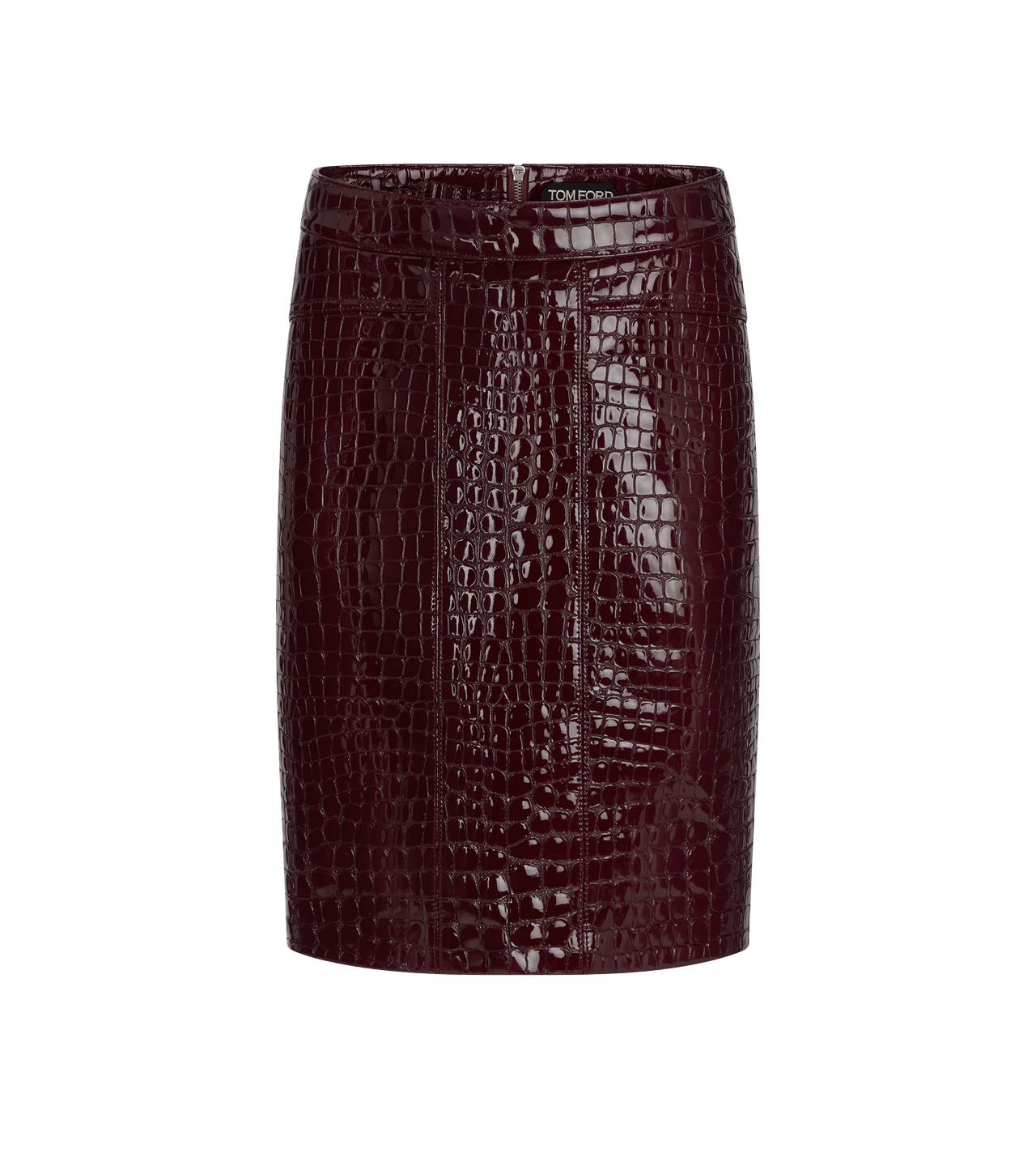 Tom Ford o1w1db10525 GCL879 Leather Skirt in Burgundy Size 26" / US 2 / IT 38 - 1 Thumbnail