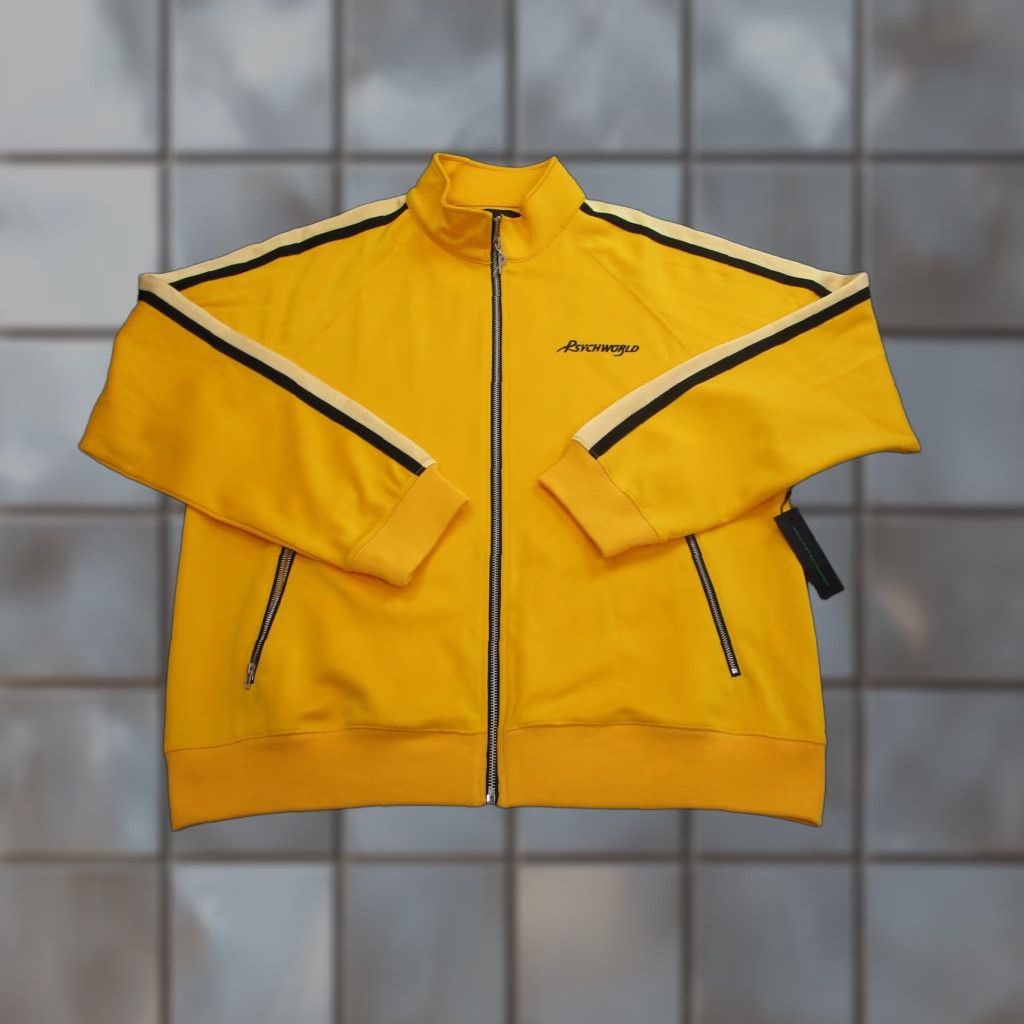 Vintage Psychworld Jacket Mens Large Yellow Track Zip Up Stripe Streetwear Size US L / EU 52-54 / 3 - 1 Thumbnail