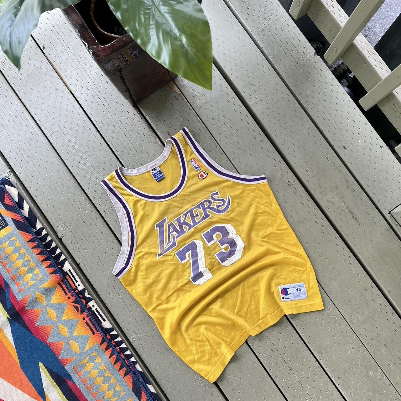 Image of Champion x NBA Lakers Jersey in Yellow, Men's (Size Large)