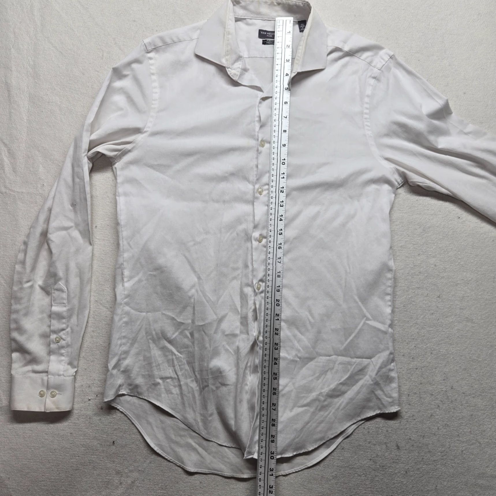 Van Heusen Van Heusen Shirt Solid White Flex Slim Fit Button-Down Adult Men's Size 15.5 Size US M / EU 48-50 / 2 - 6 Thumbnail