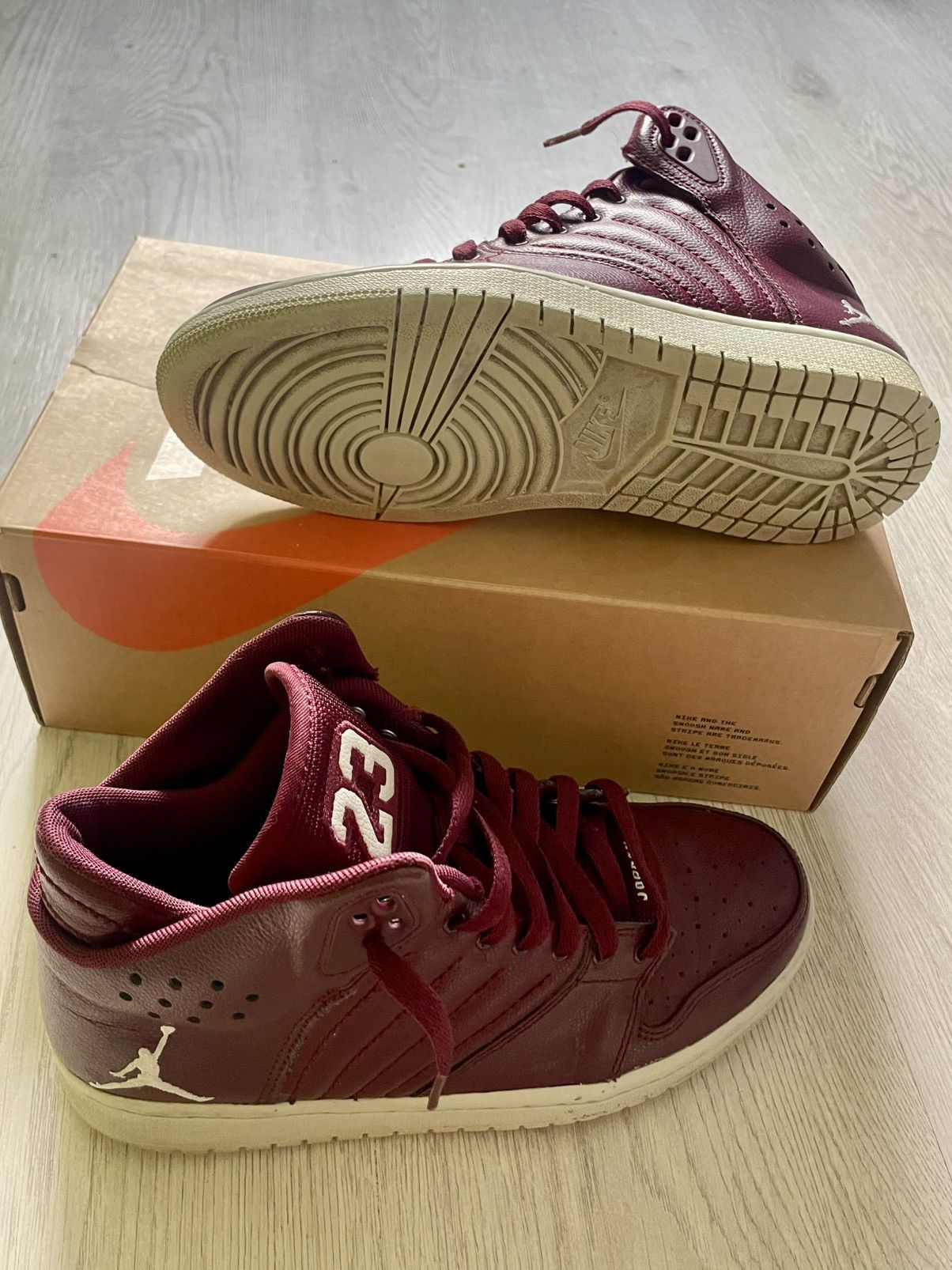 Jordan Brand × Nike Air Jordan 1 Flight 4 Night Maroon Sneakers Size US 7.5 / EU 40-41 - 5 Thumbnail