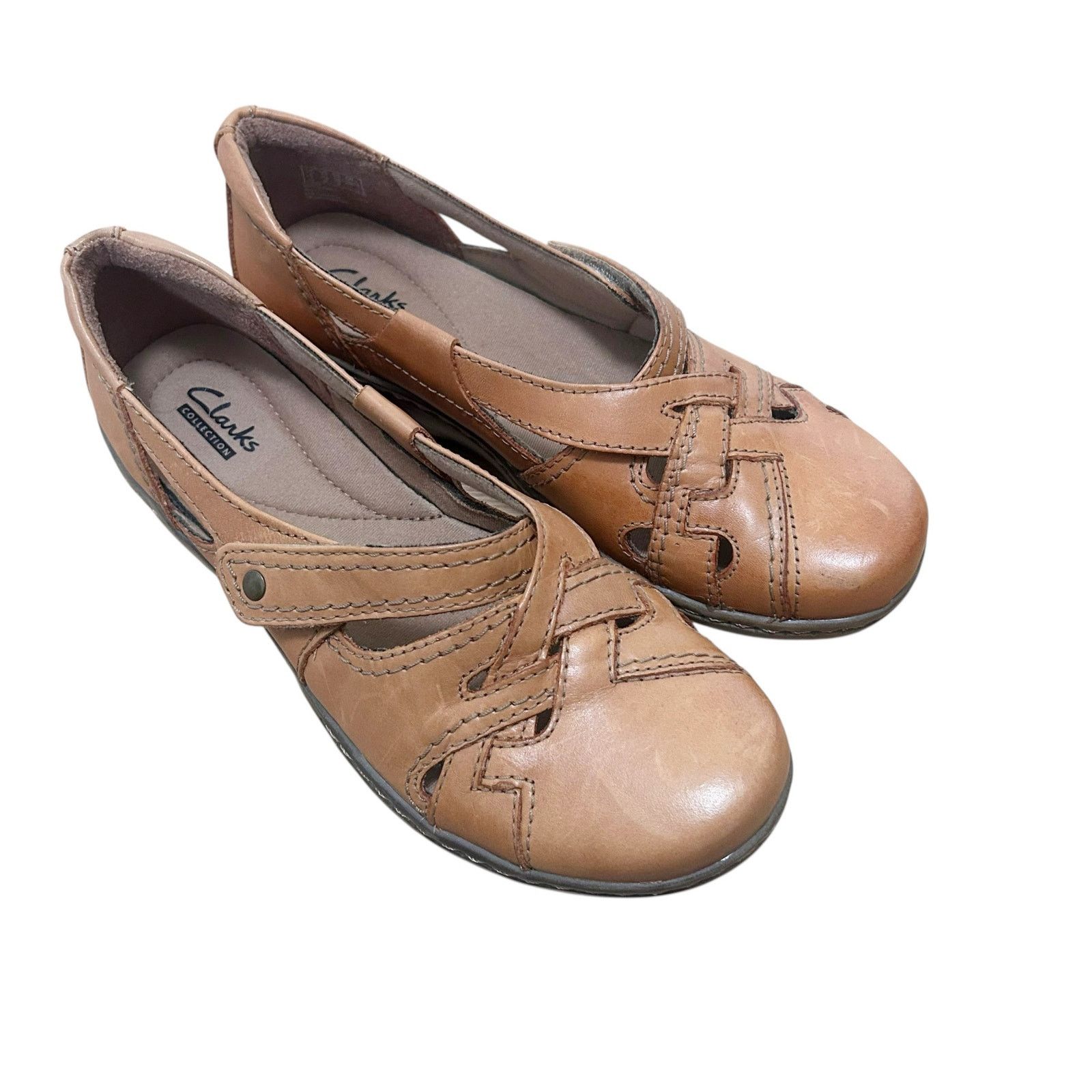 Clarks Clarks Brown Leather Evianna Peal Shoes Sz 7.5 Size US 7.5 / IT 37.5 - 8 Thumbnail