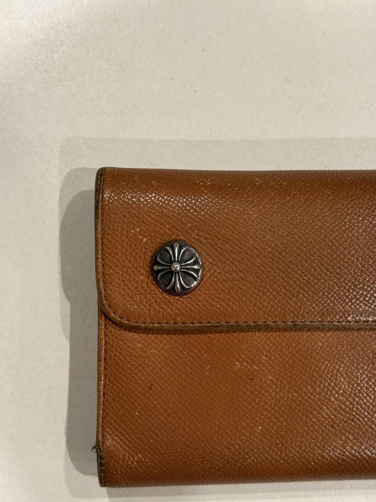 Chrome Hearts Chrome Hearts Wave Wallet Brown Leather Silver Cross Balls Size ONE SIZE - 4 Thumbnail