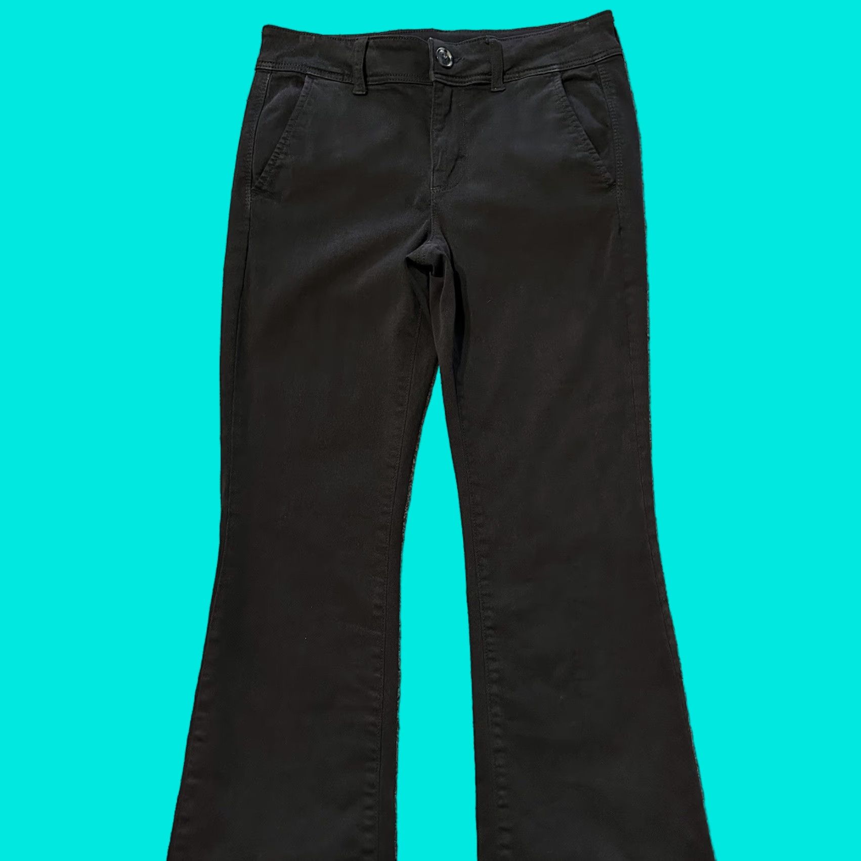 American Eagle Outfitters American Eagle Outfitters Pants Womens 6 Regular 28x30 Bootcut Chino Black Y2K Black Size 28" / US 6 / IT 42 - 1 Thumbnail