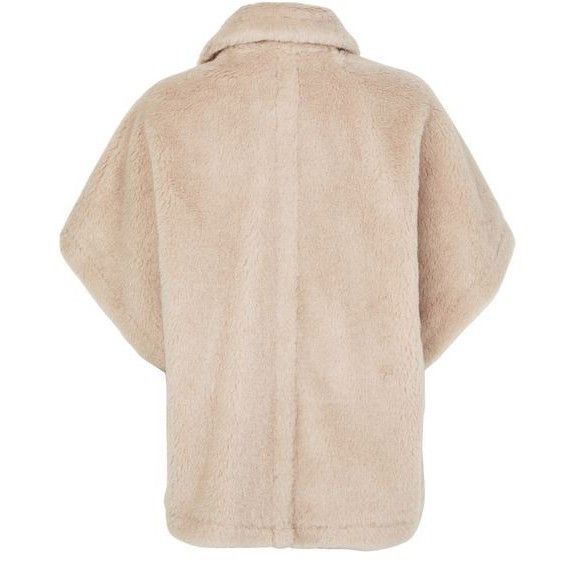 Max Mara MAX MARA Tebe Teddy Beige Fuzzy Cape Jacket New & Authentic Size ONE SIZE - 2 Thumbnail