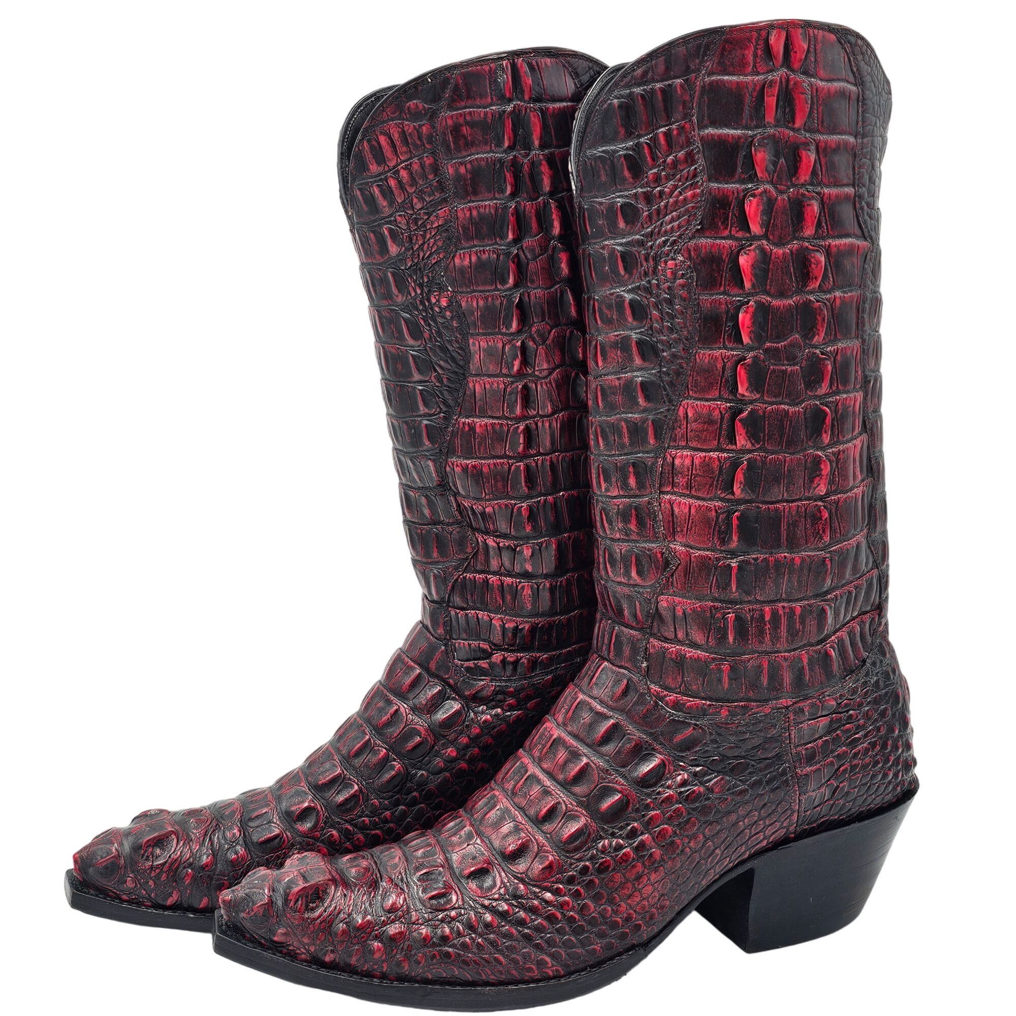 Other Tres Outlaws Black Cherry Hornback Alligator Men 11.5 Cowboy Size US 11.5 / EU 44-45 - 14 Thumbnail