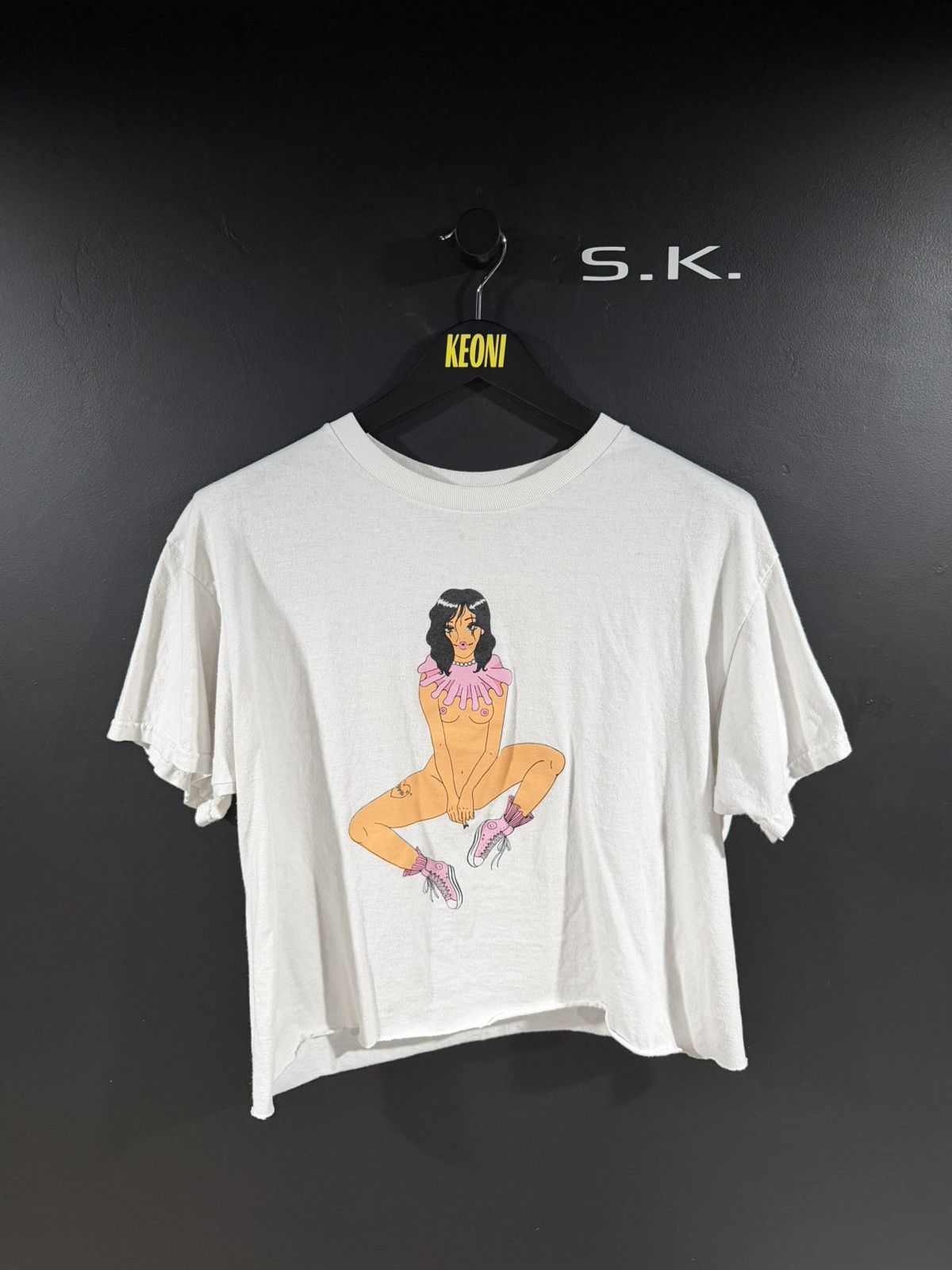 Vintage 2000s Y2K Vintage Naked Girl Cropped Skater Grunge Tee M Size US M / EU 48-50 / 2 - 1 Thumbnail