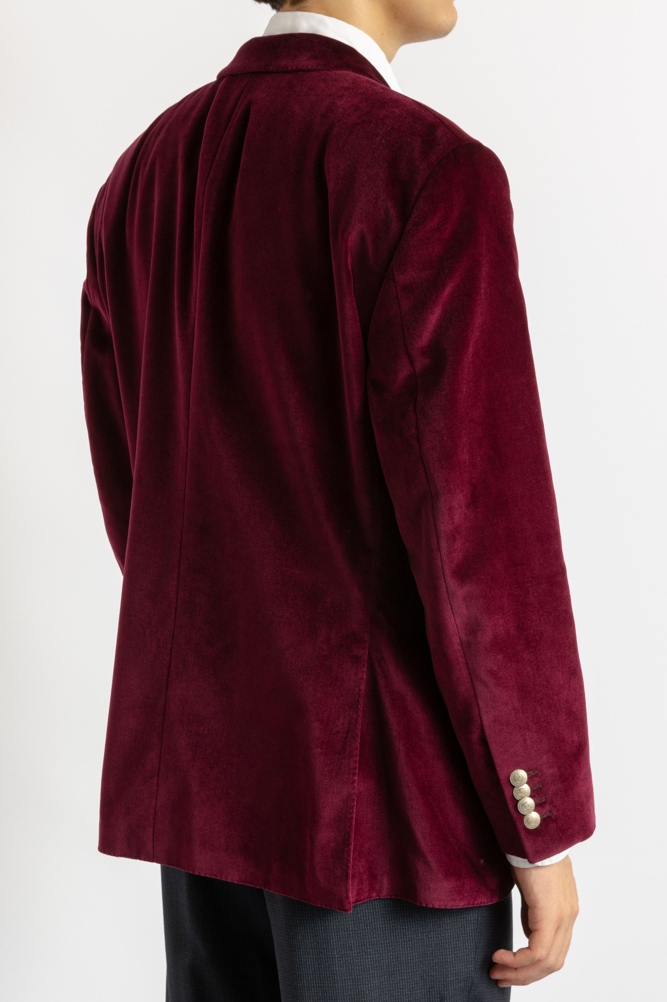 SCABAL Scabal Burgundy Men's Jacket Velvet Blazer 8719 Size US L / EU 52-54 / 3 - 5 Thumbnail