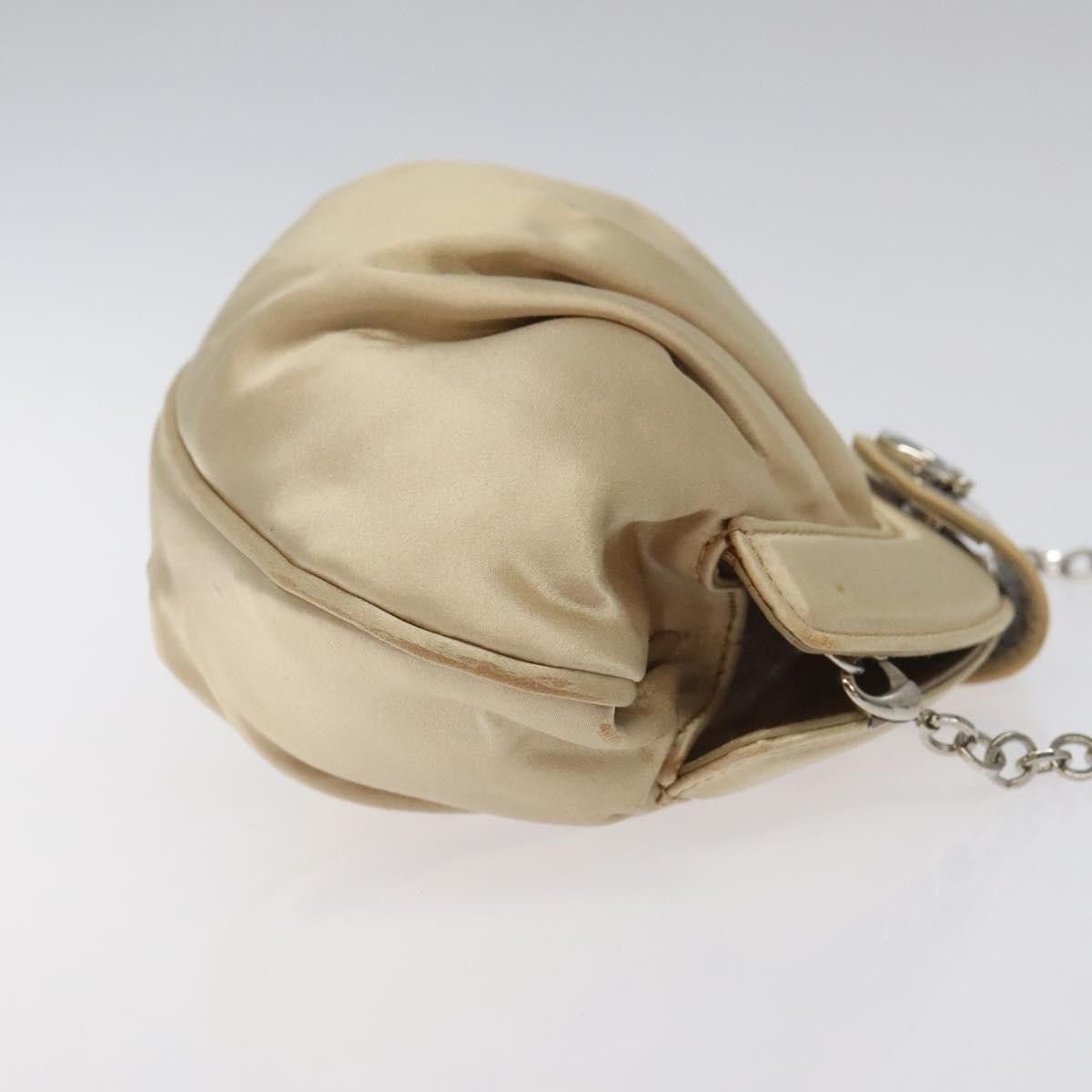Salvatore Ferragamo Salvatore Ferragamo Gancini Chain Shoulder Bag Satin Beige Size ONE SIZE - 3 Thumbnail