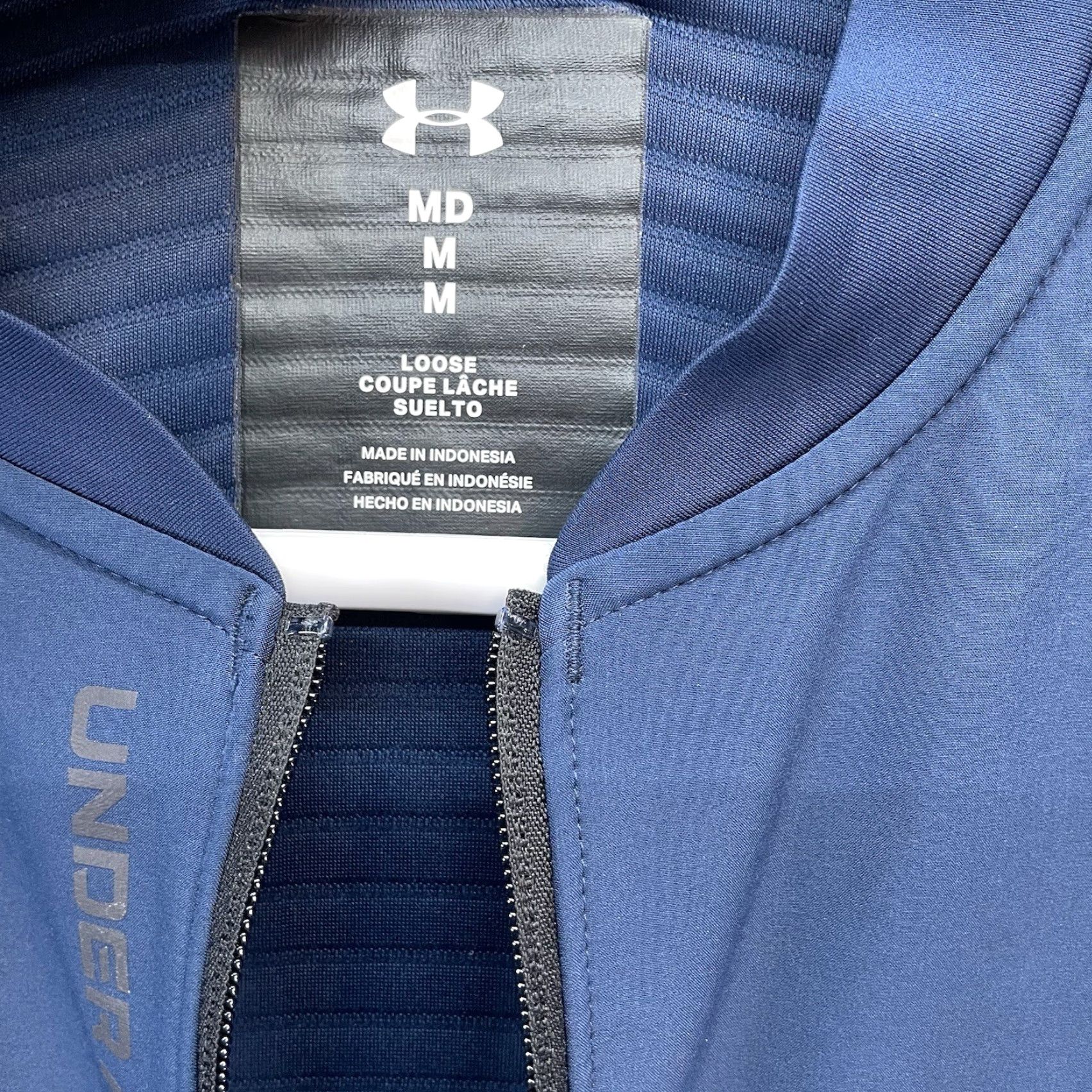 Under Armour Under Armour Golf Jacket Mens M Full Zip Storm Evolution Dayrona Navy Blue Ribbed Stand-Up Collar Solid Polyester Jacket Clothing Size US M / EU 48-50 / 2 - 5 Thumbnail