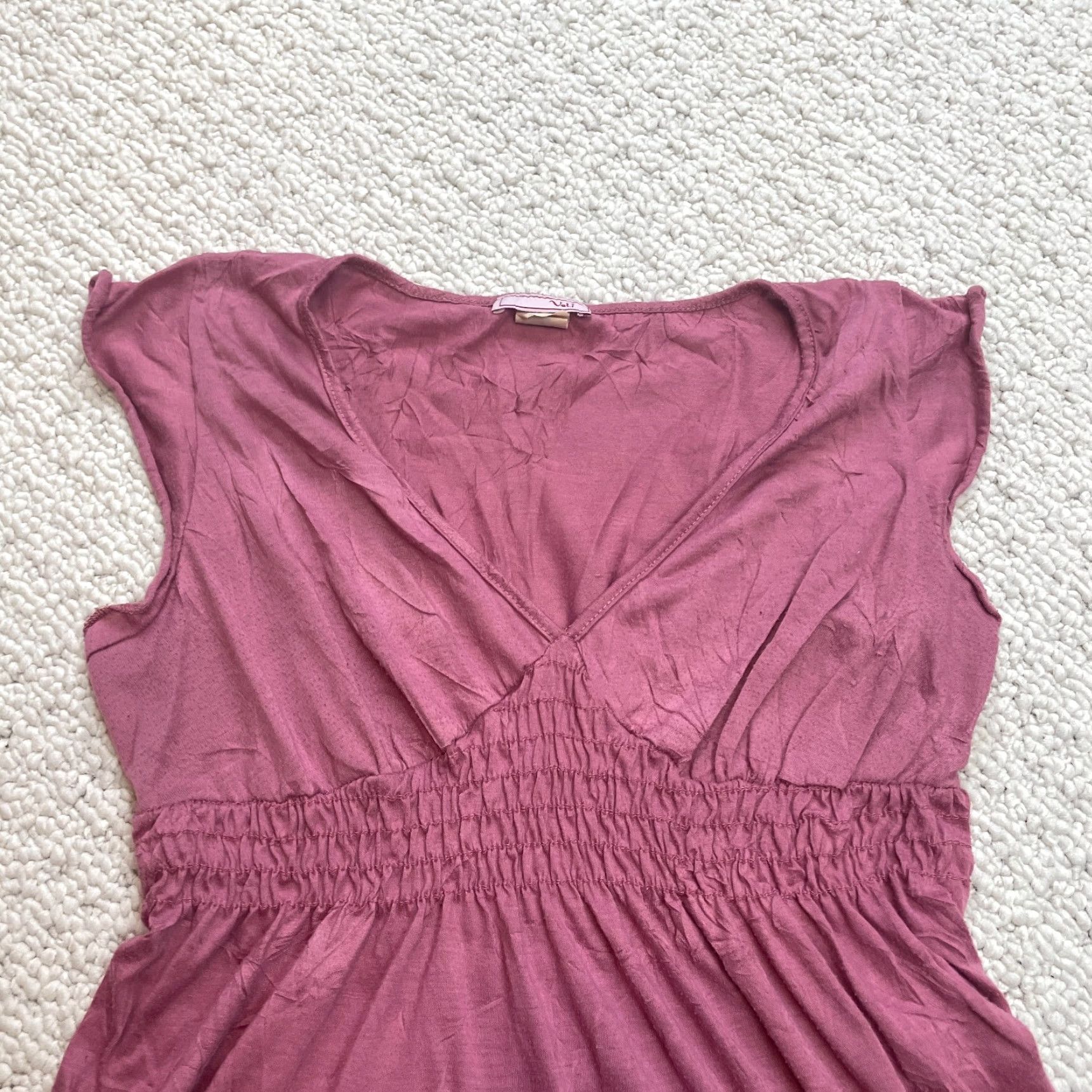 Vintage Vol. 1 Tank Top Shirt Womens L Pink V-Neck Sleeveless Stretch Polyester Knitted Knit Casual Basic 90s? Size L / US 10 / IT 46 - 2 Thumbnail