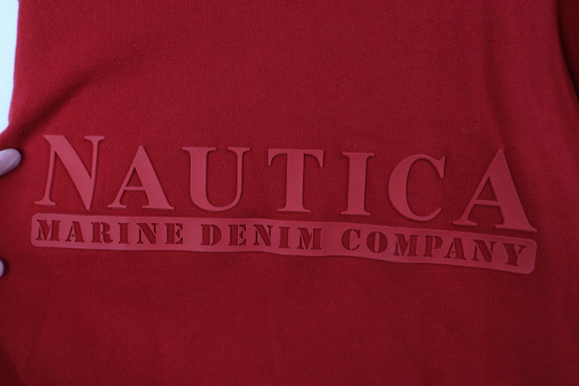 Nautica Vintage 90s Nautica Marine French Terry Sweatshirt Red Size US L / EU 52-54 / 3 - 4 Thumbnail