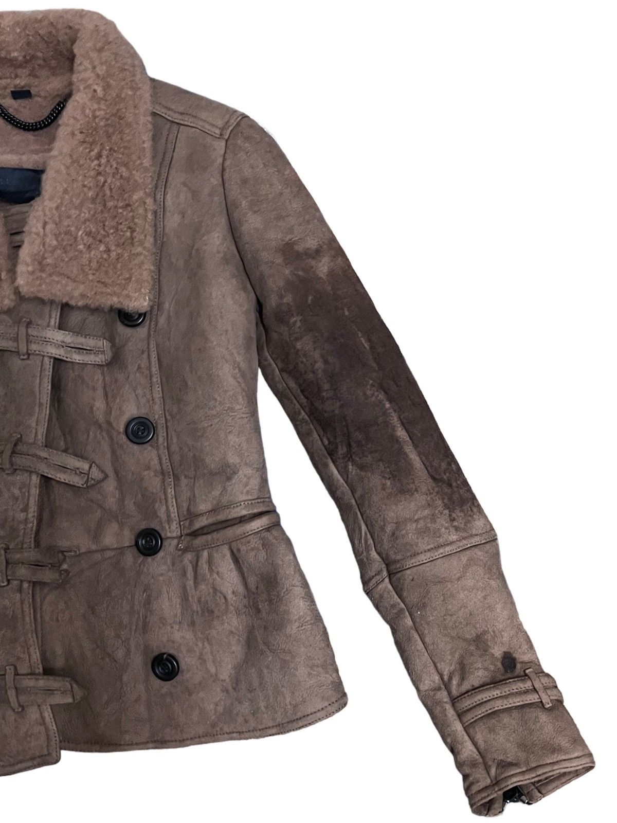 Burberry Vintage Burberry Prorsum Velvet Taupe Shearling Jacket Size S / US 4 / IT 40 - 4 Thumbnail