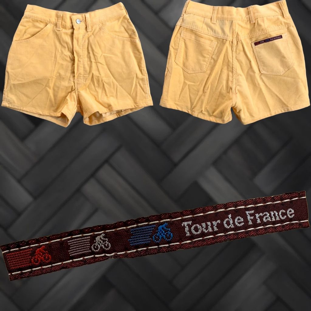 Vintage VINTAGE Tour De France Corduroy Shorts 28 Waist 70s Scovill Zipper Yellow Size 28" / US 6 / IT 42 - 1 Thumbnail
