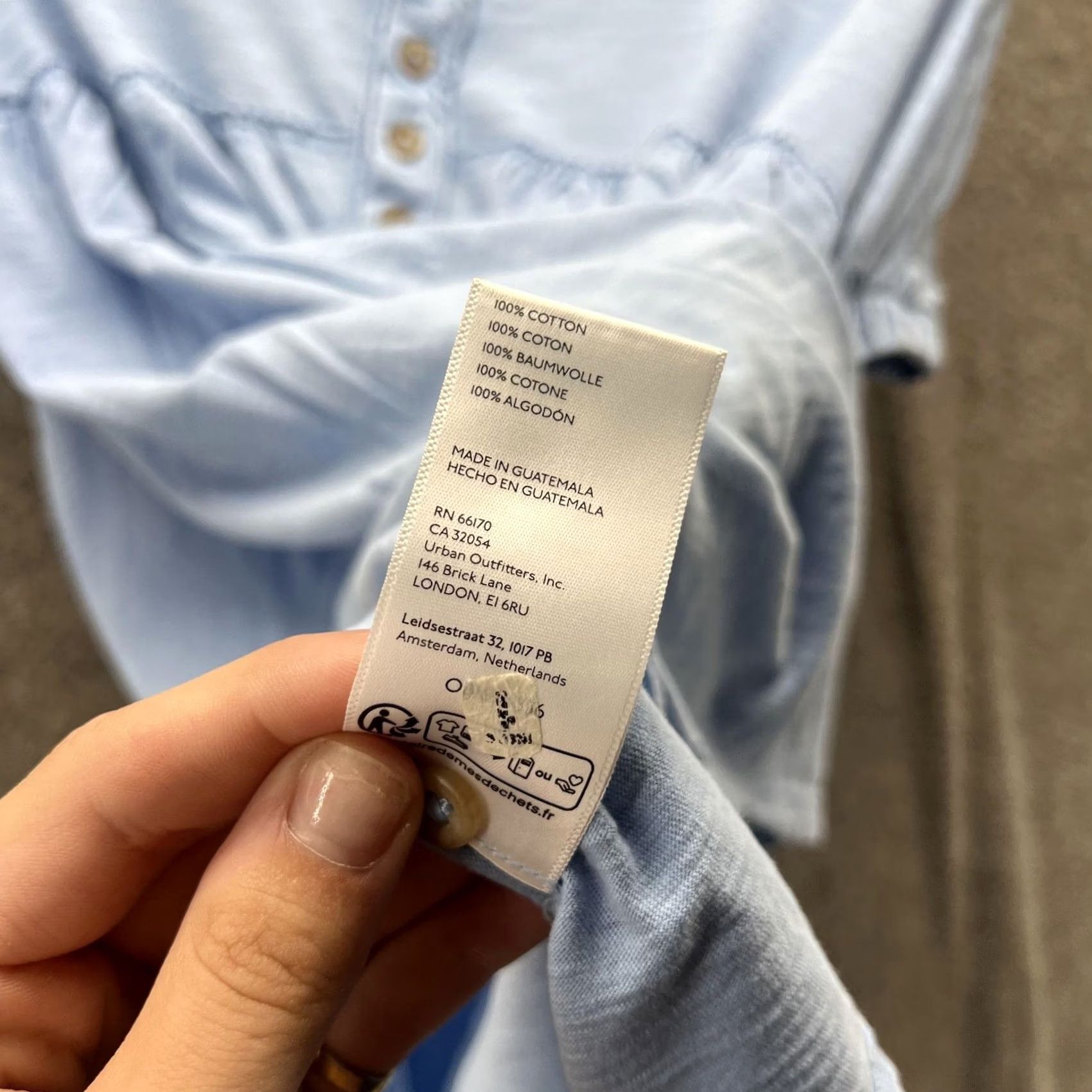 Vintage Pilcro Shirt Womens Medium Blue 100% Cotton Scoop Neck Button Dolman Tee Top Size M / US 6-8 / IT 42-44 - 4 Thumbnail