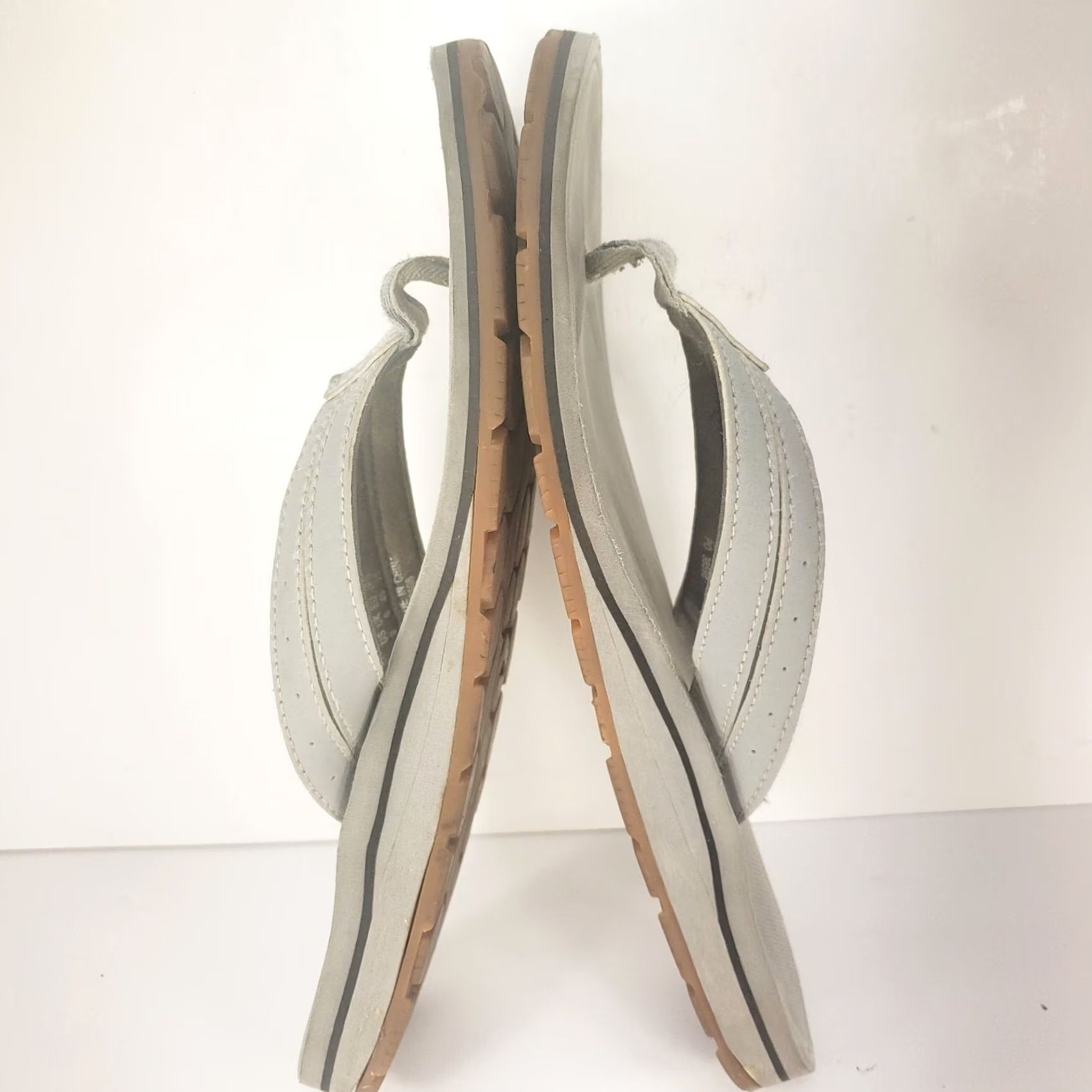 Vintage Simms Women’s Flip Flop Thong Sandals Size 9 Gray Slip On Boat Bottoms Shoes Casual Size 30" / US 8 / IT 44 - 7 Thumbnail