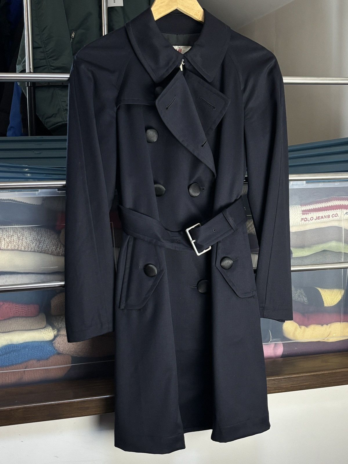 Comme des Garcons × H&M H&M x Comme Des Garcons Avant Garde Belted Parka Coat Opium Size S / US 4 / IT 40 - 2 Thumbnail