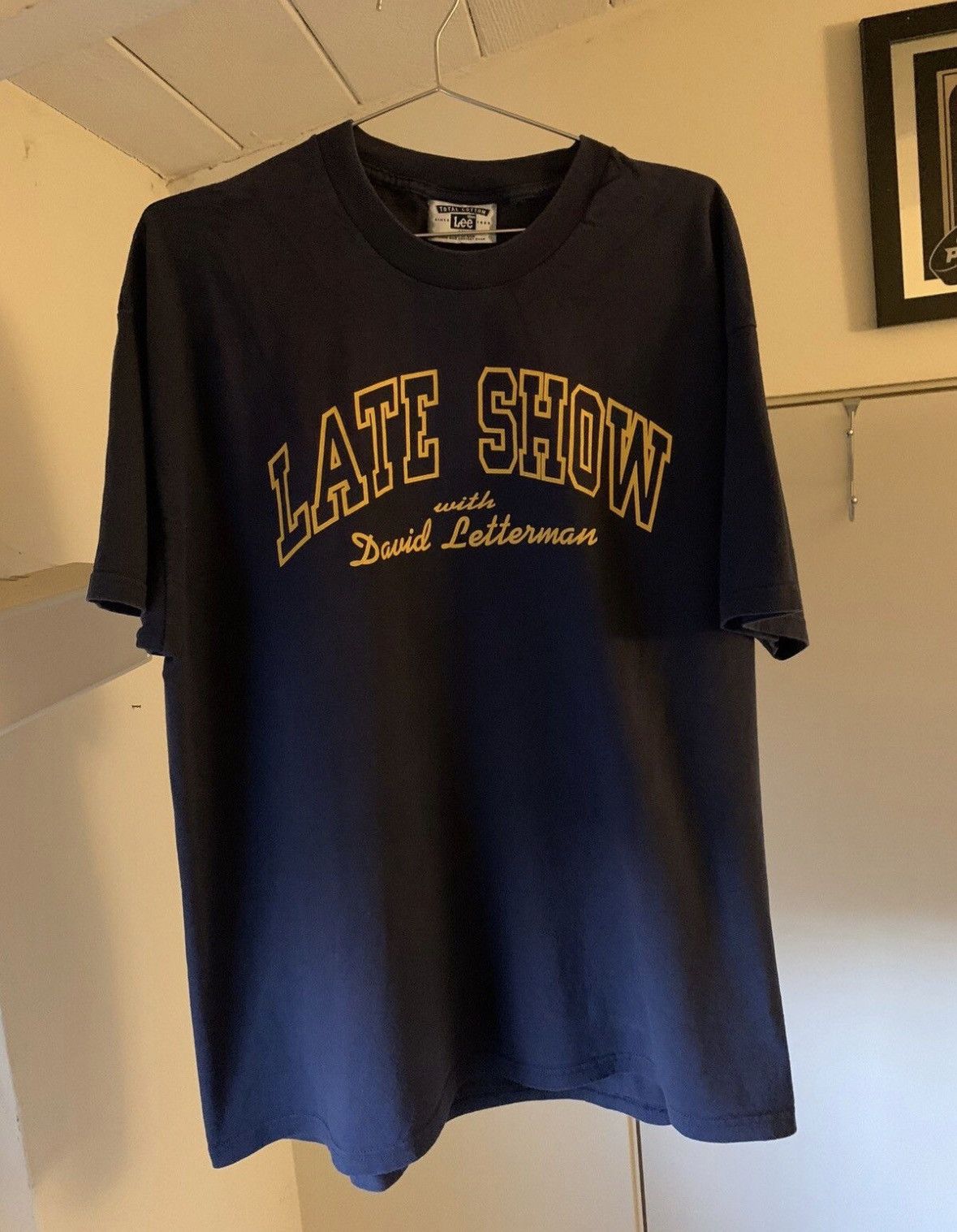 image of Lee x Vintage Late Show With David Letterman Vintage T Shirt in Navy, Men's (Size XL)