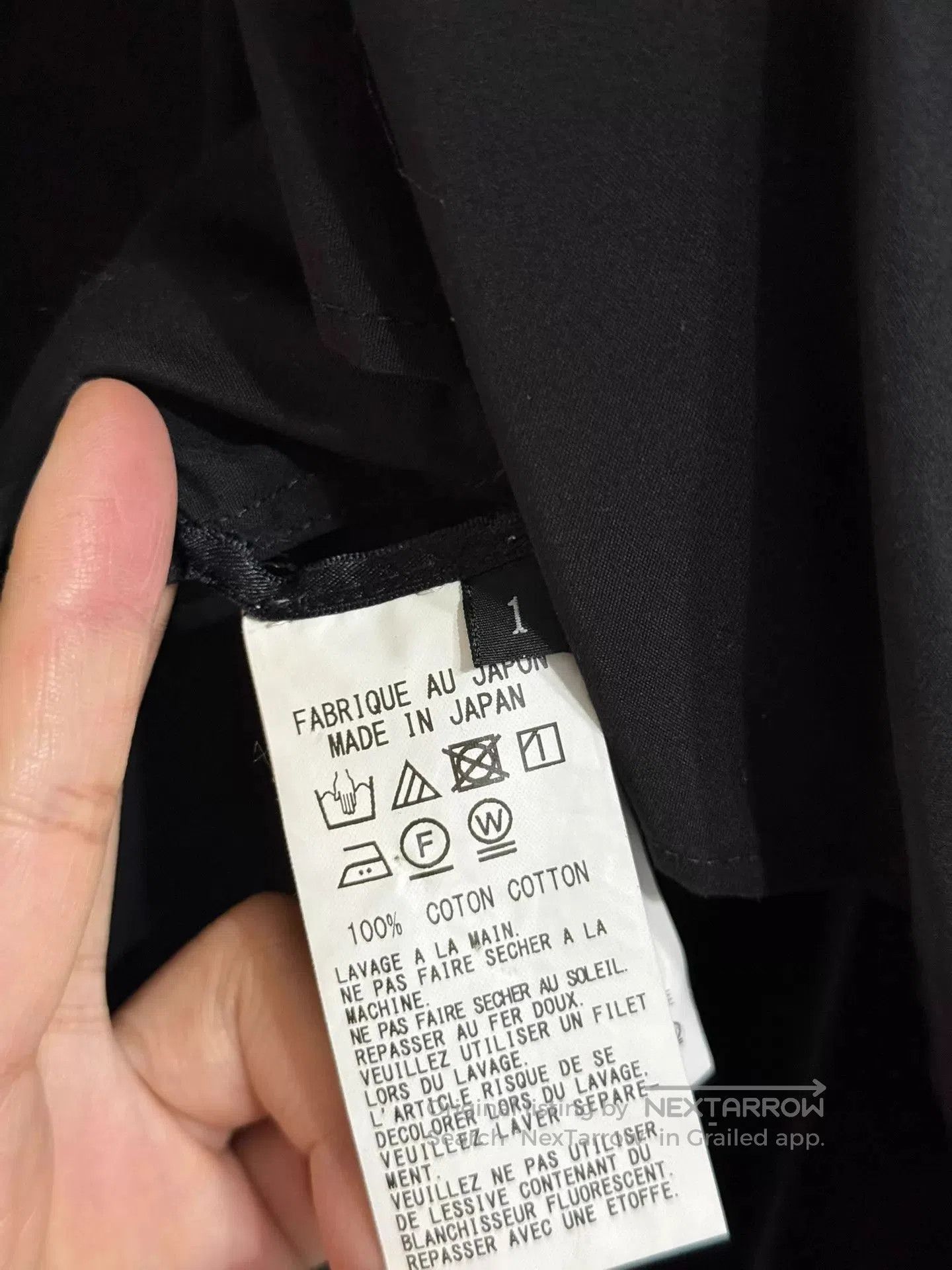 Y's Black Long-Sleeve Shirt with Asymmetric Hem. Size US S / EU 44-46 / 1 - 3 Thumbnail