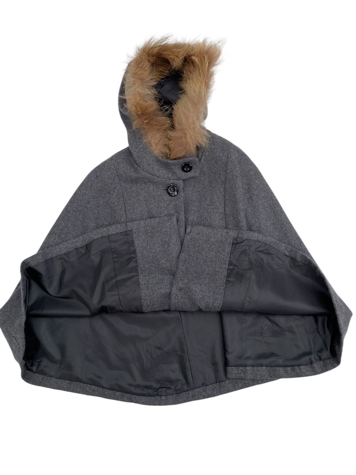 Japanese Brand × Vintage Vtg Wool Deskip Fur Capes Batwing Size US M / EU 48-50 / 2 - 3 Thumbnail