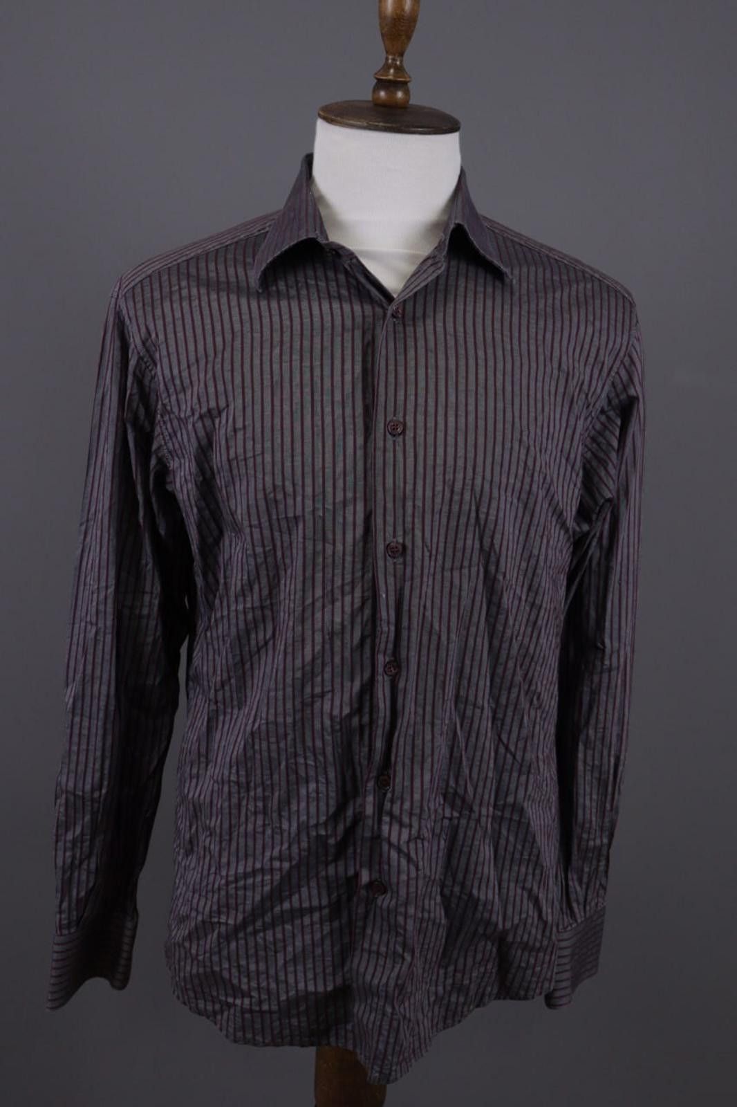 Ermenegildo Zegna Zegna City Gray Striped Button Down Shirt Size 43 / 17 Size US M / EU 48-50 / 2 - 1 Thumbnail
