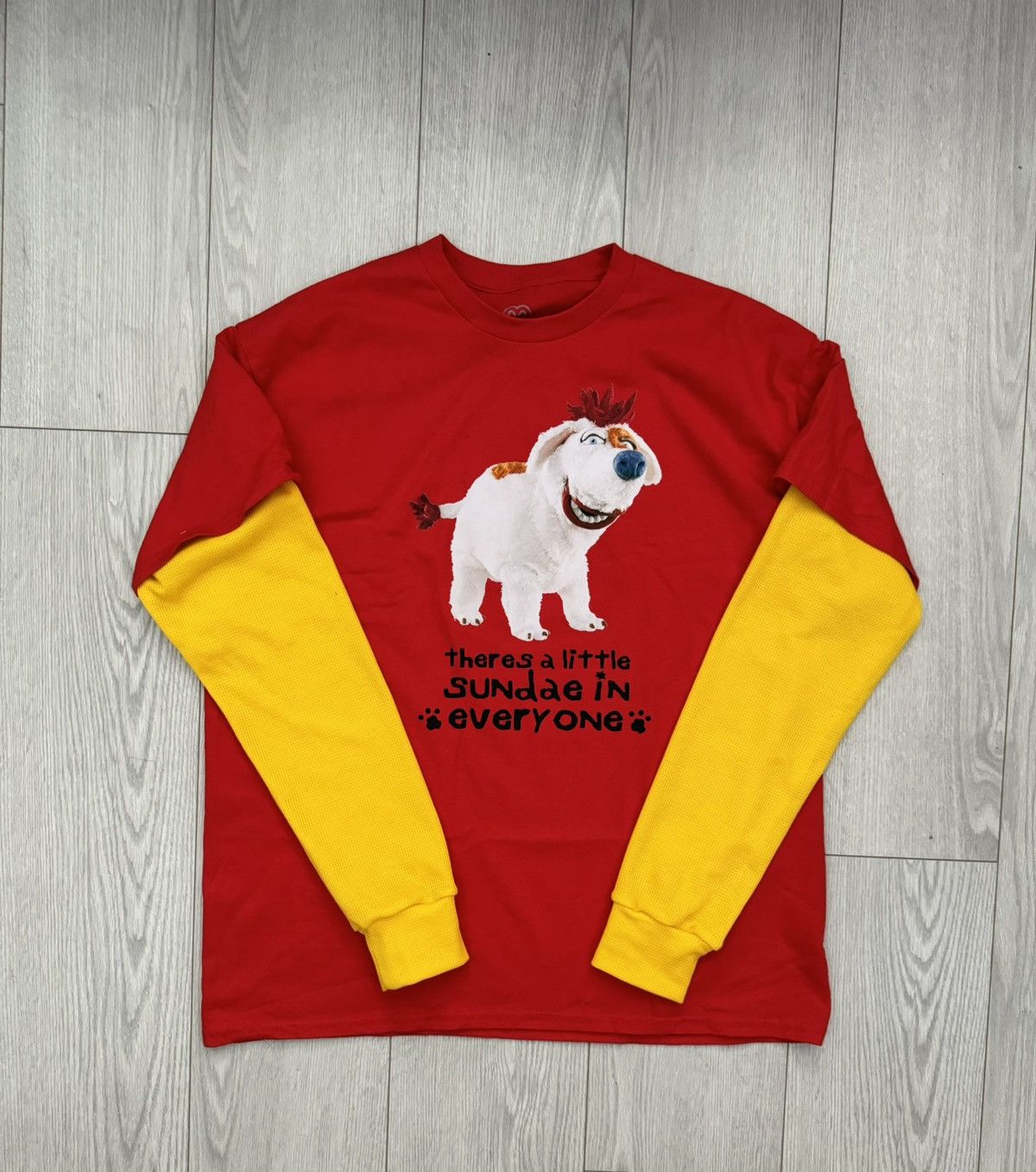 image of Kerwin Frost X Mcdonald’S Sundae Thermal Layered Shirt in Red/Yellow, Men's (Size XL)
