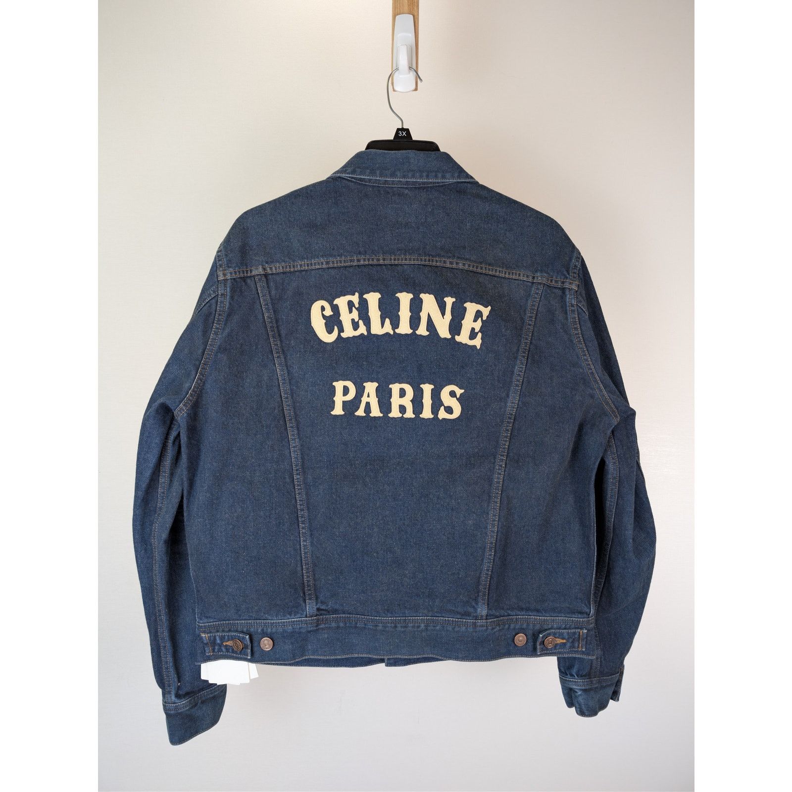 Celine o1rshd1 CELINE PARIS patch on the back Trucker Denim Jacket Size US L / EU 52-54 / 3 - 10 Thumbnail