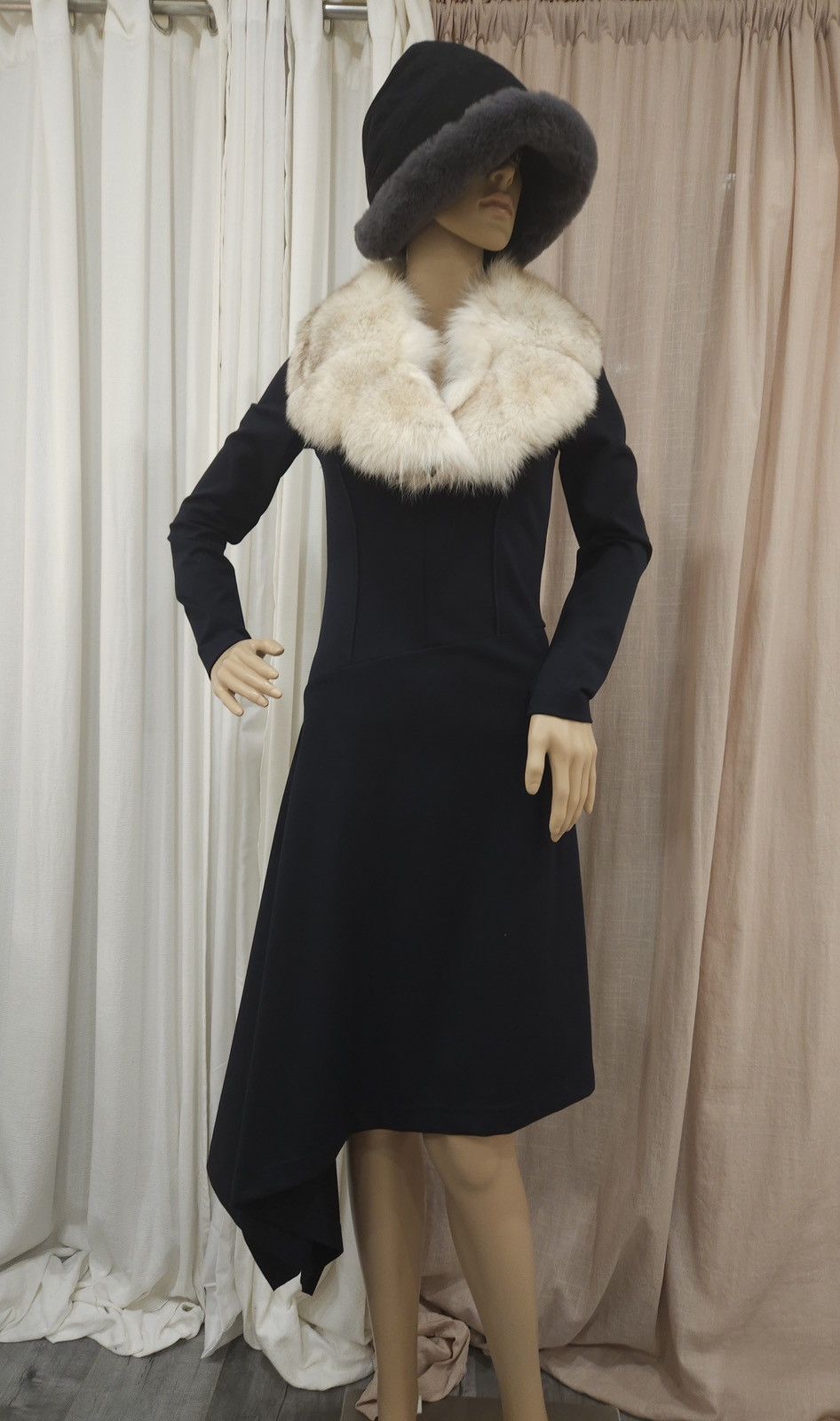 Designer × Vintage PIETRO FILIPI Elastic Asymmetrical Hem Deep-V Slim Fit Dress Size S / US 4 / IT 40 - 1 Thumbnail