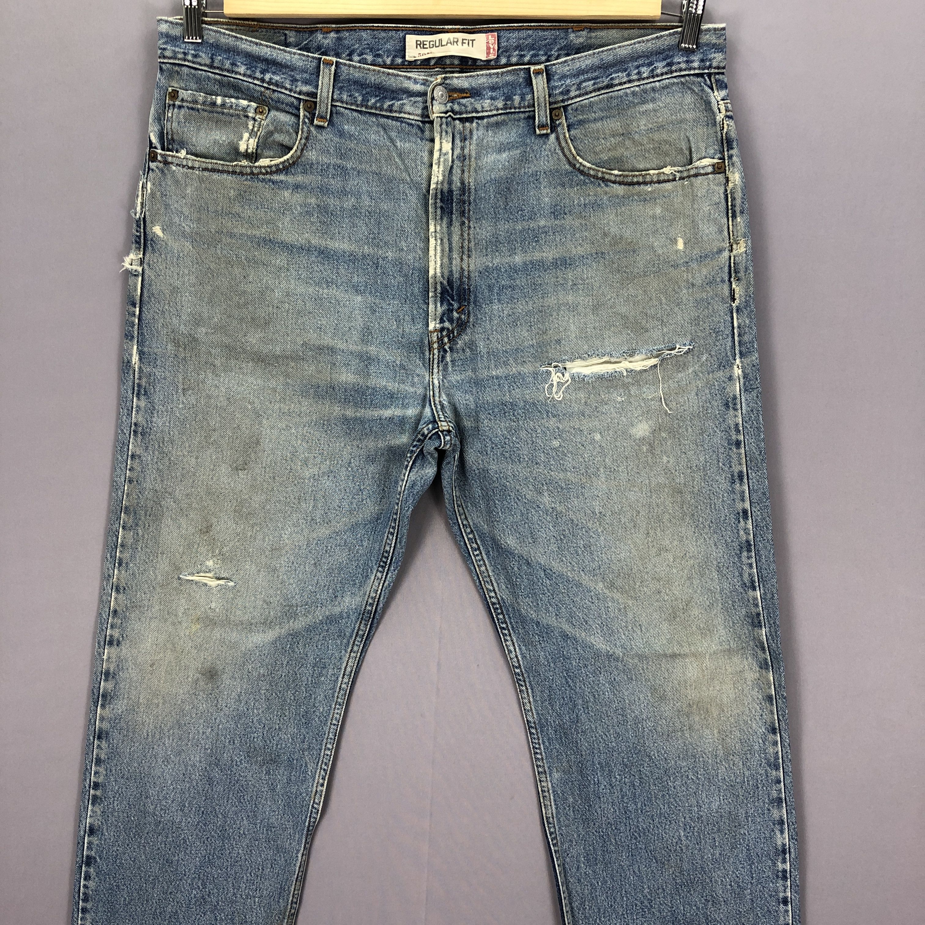 Levi's Vintage Ripped Levi's 505 Jeans Levis Faded Light Wash Denim Size US 40 / EU 56 - 5 Thumbnail