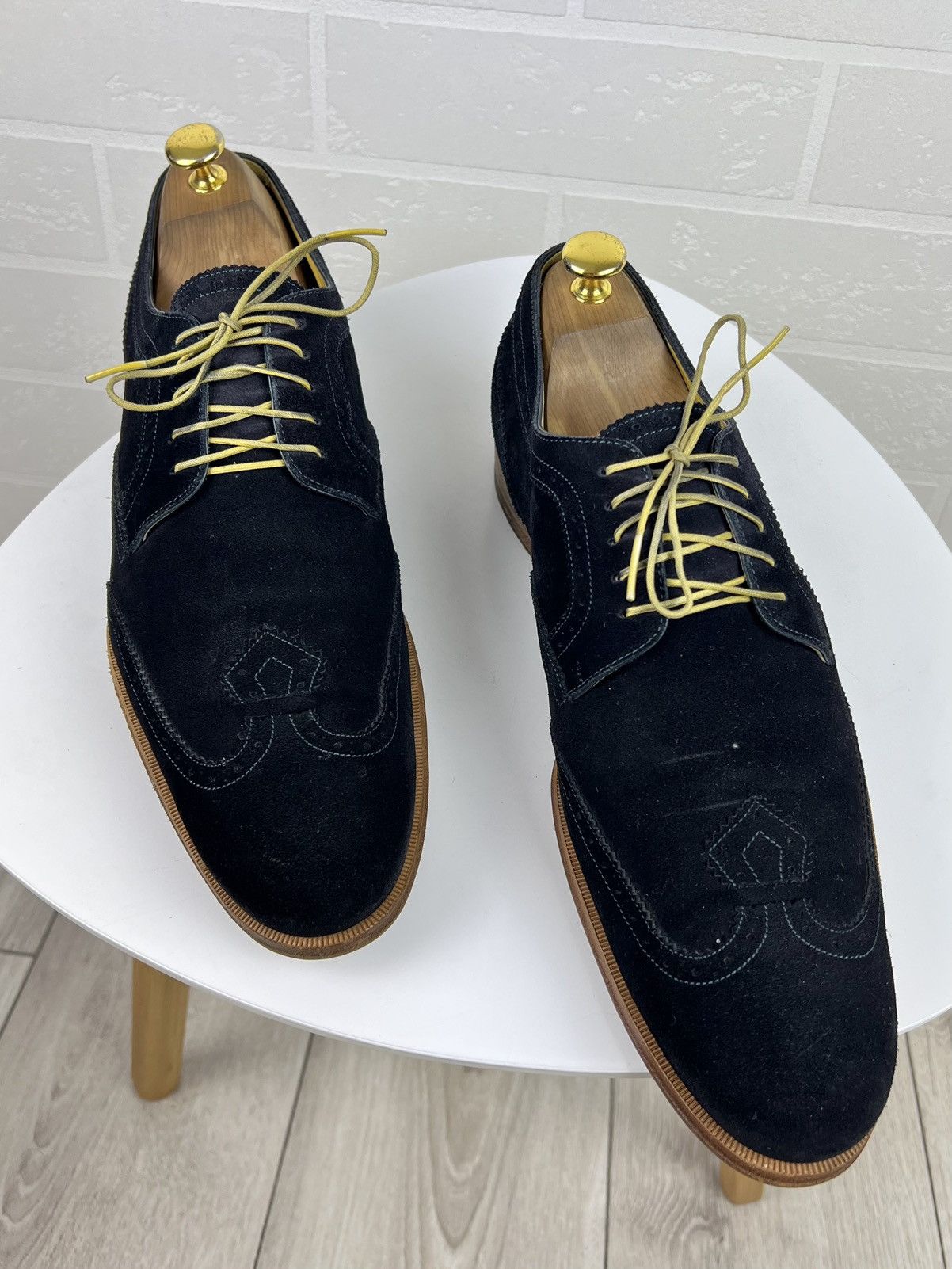Louis Vuitton LOUIS VUITTON Derby Brogues Suede Shoes LV Dark Blue Men's Size US 11 / EU 44 - 3 Thumbnail