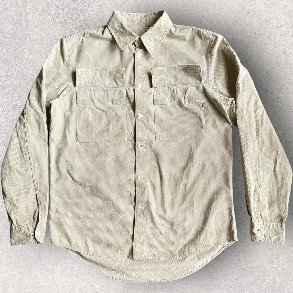 Helmut Lang Archive 1998 Double Velcro Pocket Corduroy Shirt Size US M / EU 48-50 / 2 - 2 Thumbnail