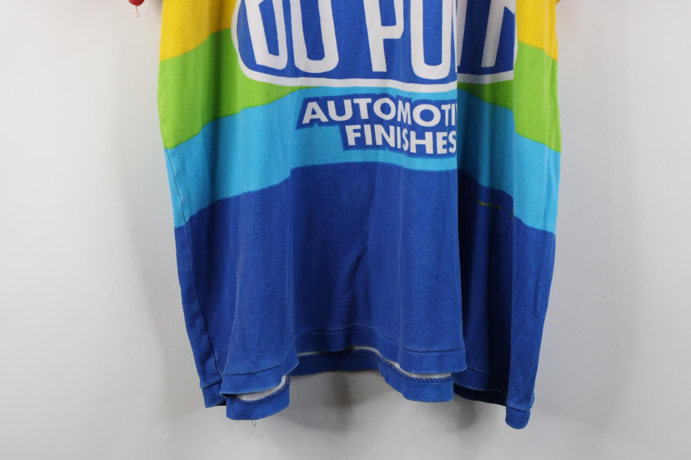 Vintage Vintage 90s NASCAR Striped Jeff Gordon Racing T-Shirt USA Size US L / EU 52-54 / 3 - 19 Thumbnail