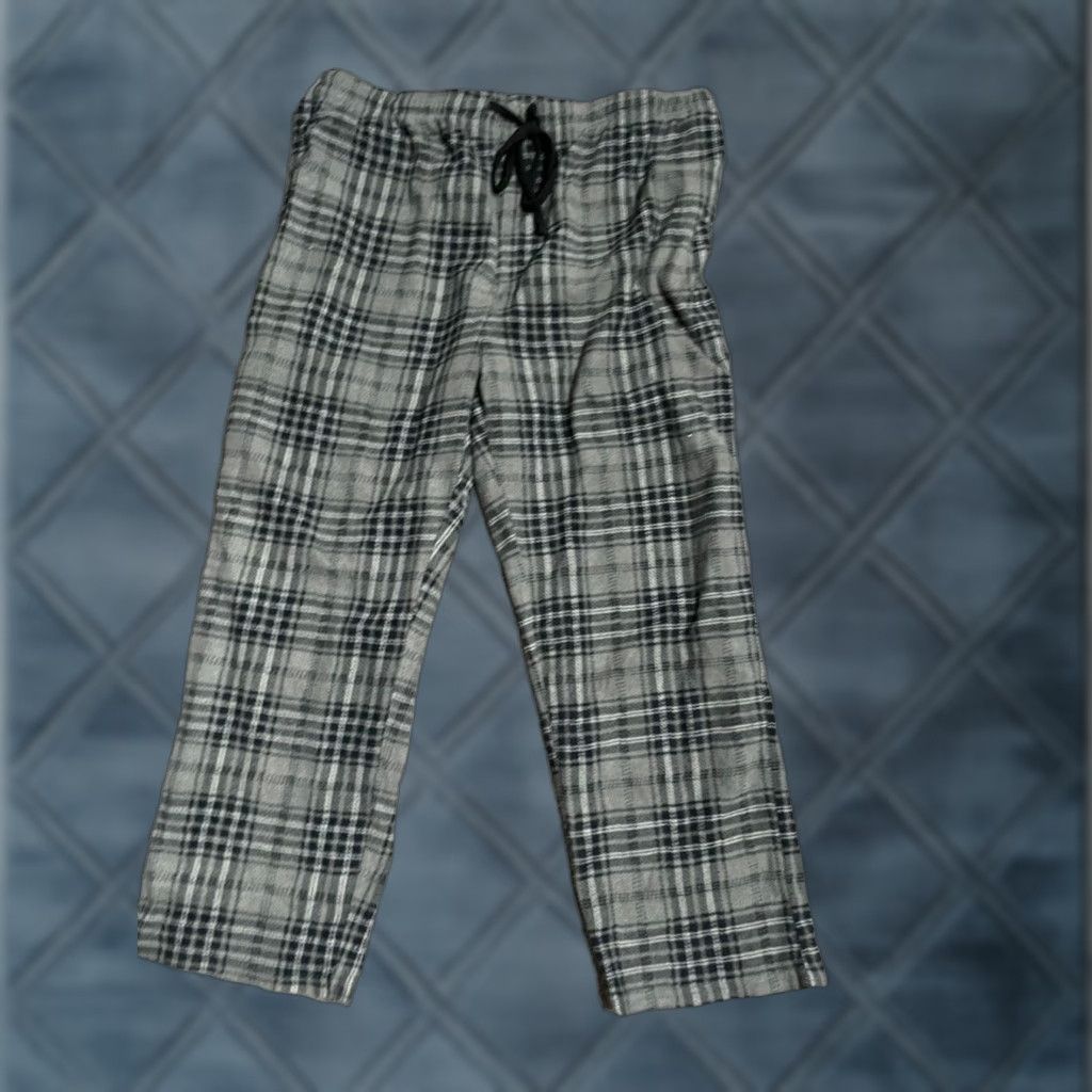 Beverly Hills Polo Club VINTAGE Beverly Hills Polo Club Pajama Pants Men XL Gray Plaid Fleece Knit Polyester Drawstring Size US XL / EU 56 / 4 - 1 Thumbnail