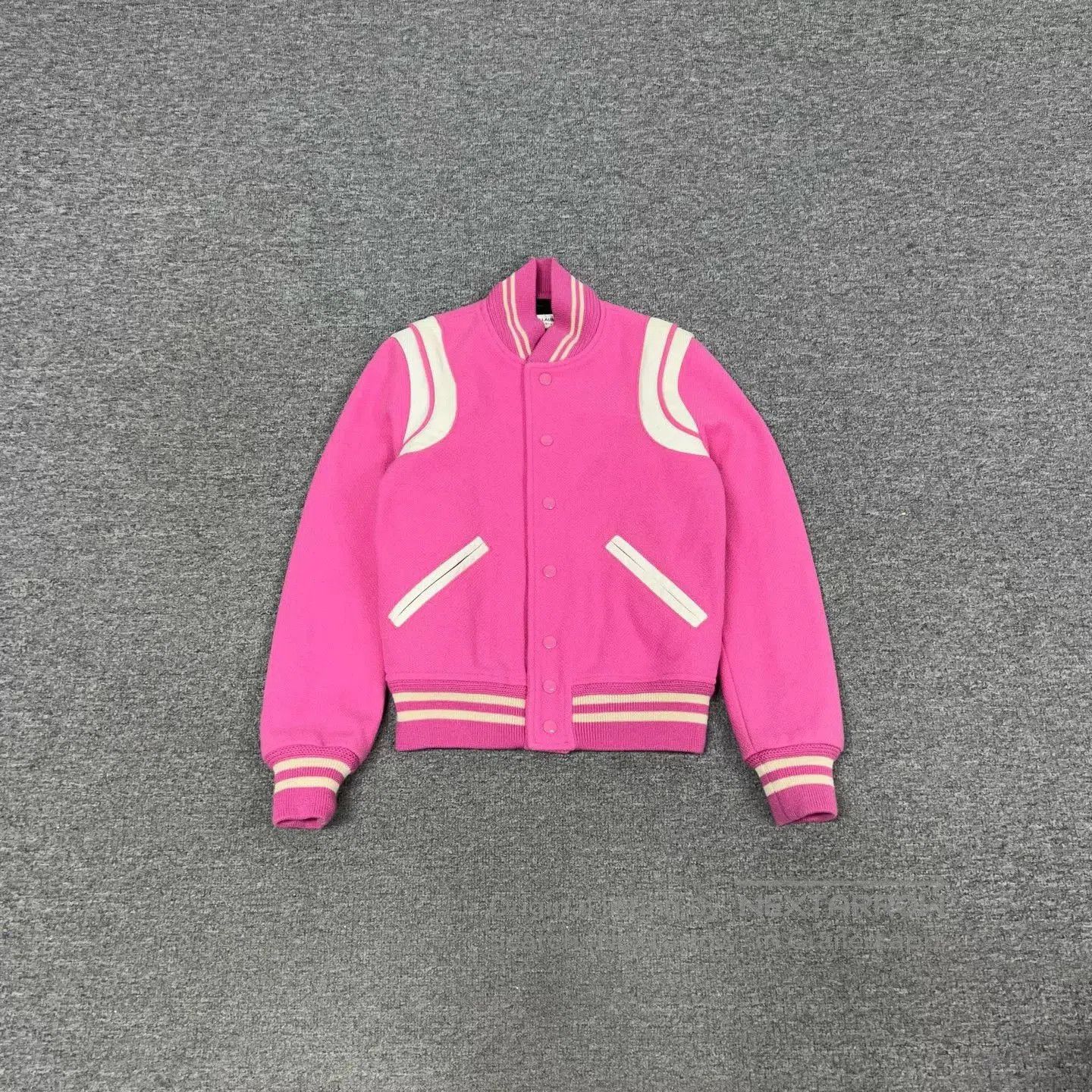 Saint Laurent Paris Saint Laurent 16FW Pink Baseball Jacket. Size XXS / US 00 / IT 34 - 1 Thumbnail