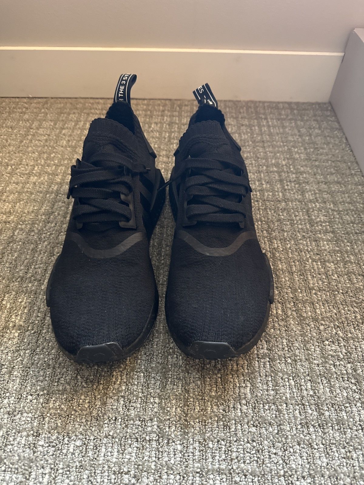 image of Adidas Nmd R1 Pk Japan Triple Black Shoes, Men's (Size 10.5)