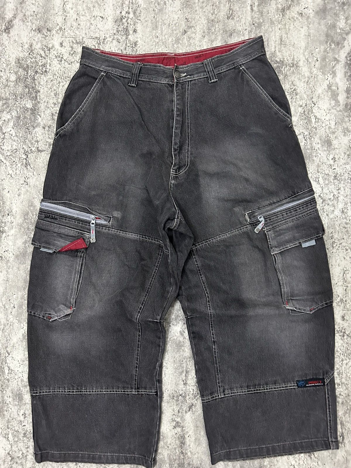 JNCO × Vintage Vintage Pract Denim Cargo Baggy Pants Size US 35 - 3 Thumbnail